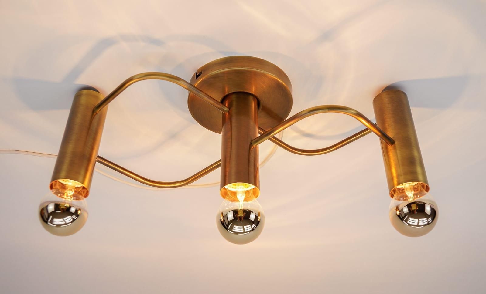 Set Of Sculptural Ceiling And Wall Light Flush Mount Chandelier By Leola, 1960s photo Lighting