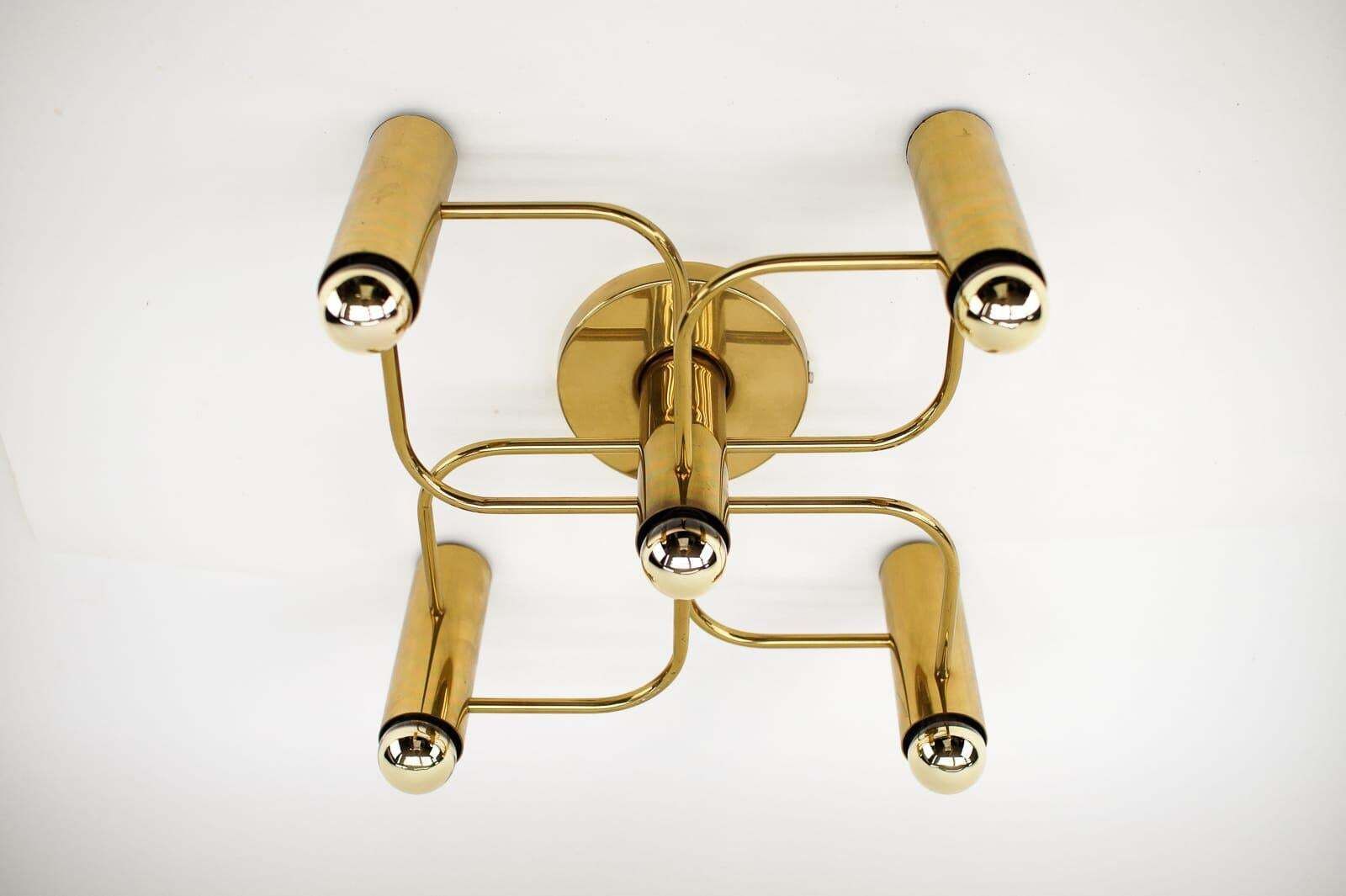 Set Of Sculptural Ceiling And Wall Light Flush Mount Chandelier By Leola, 1960s photo vinterior