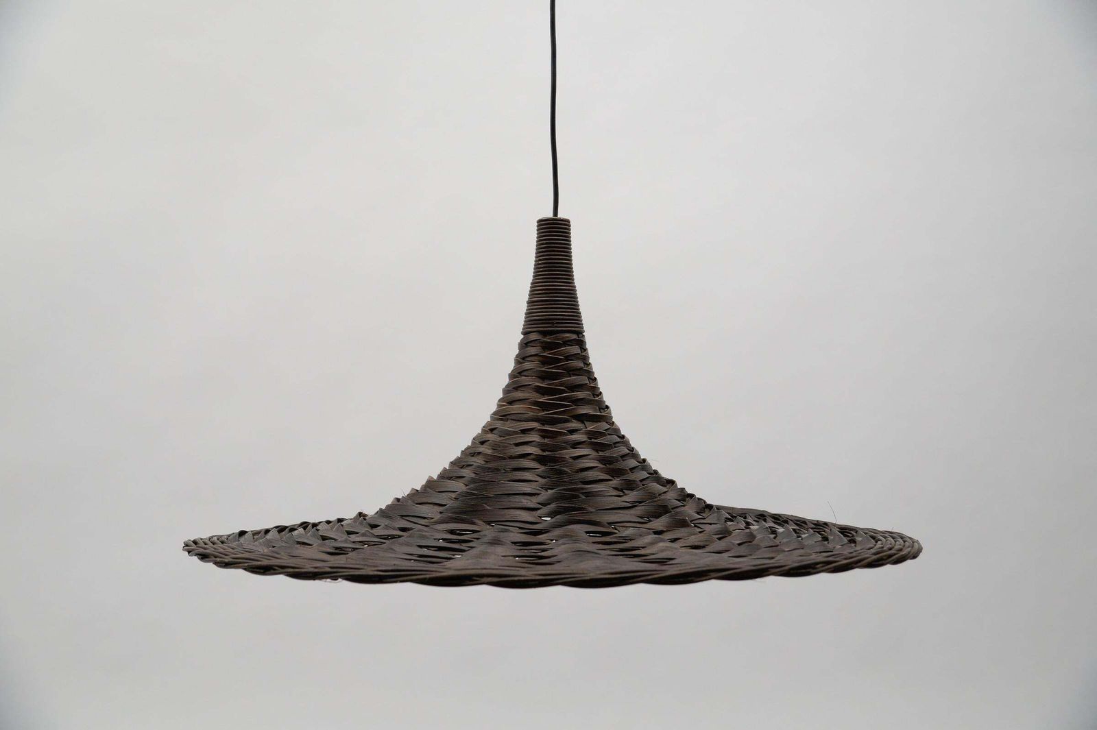 Lovely Mid Century Modern Rattan Wicker Tulip Ceiling Lamp, 1960s photo furniture