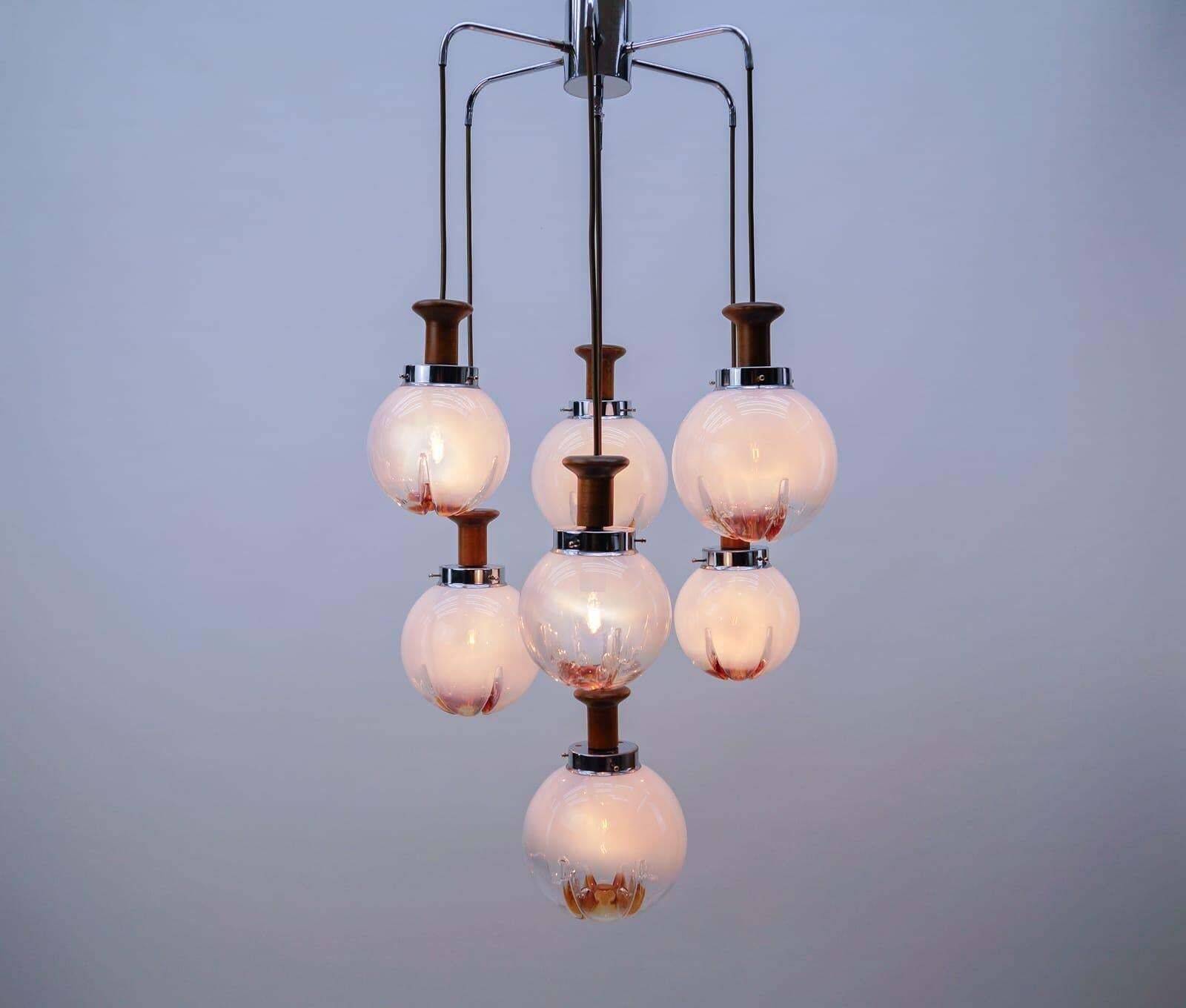 Very Rare Mazzega Murano Glass Cascading Lamp From Italy, 1960s photo furniture