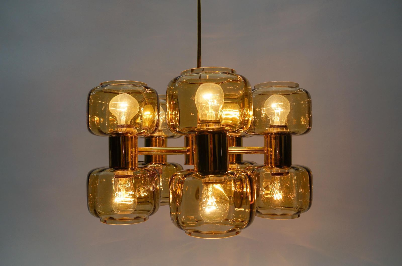 Space Age Golden 10 Light Sputnik Lamp, 1960s photo for sale