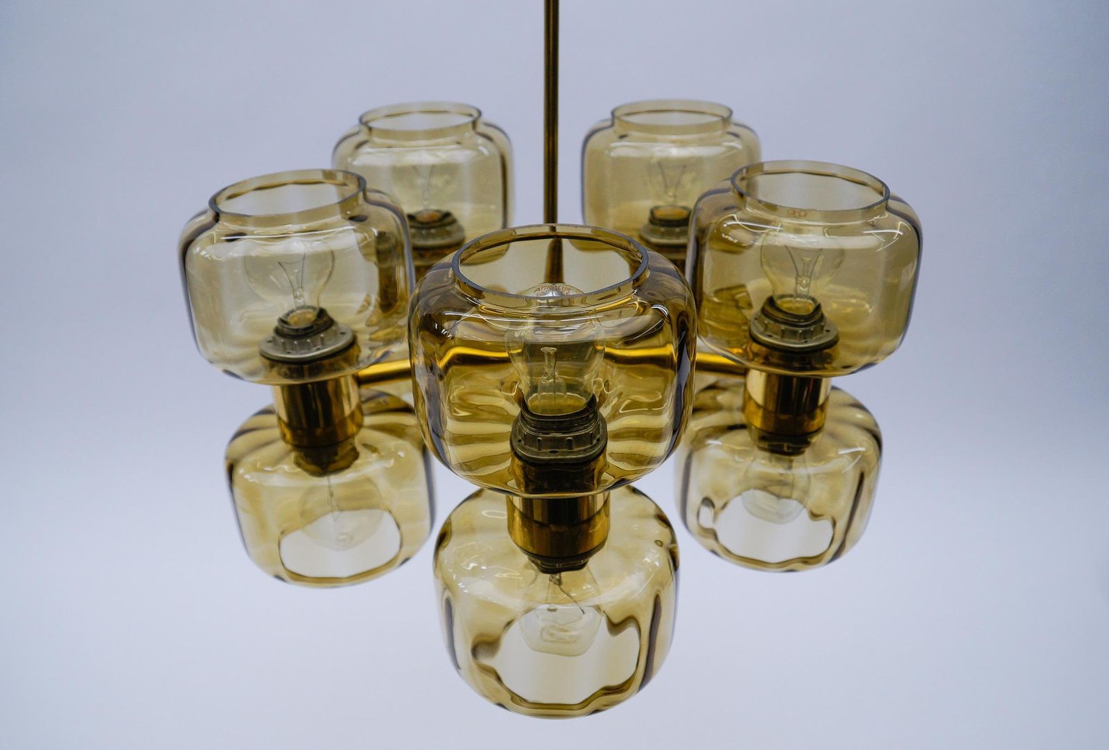 Space Age Golden 10 Light Sputnik Lamp, 1960s photo Lighting