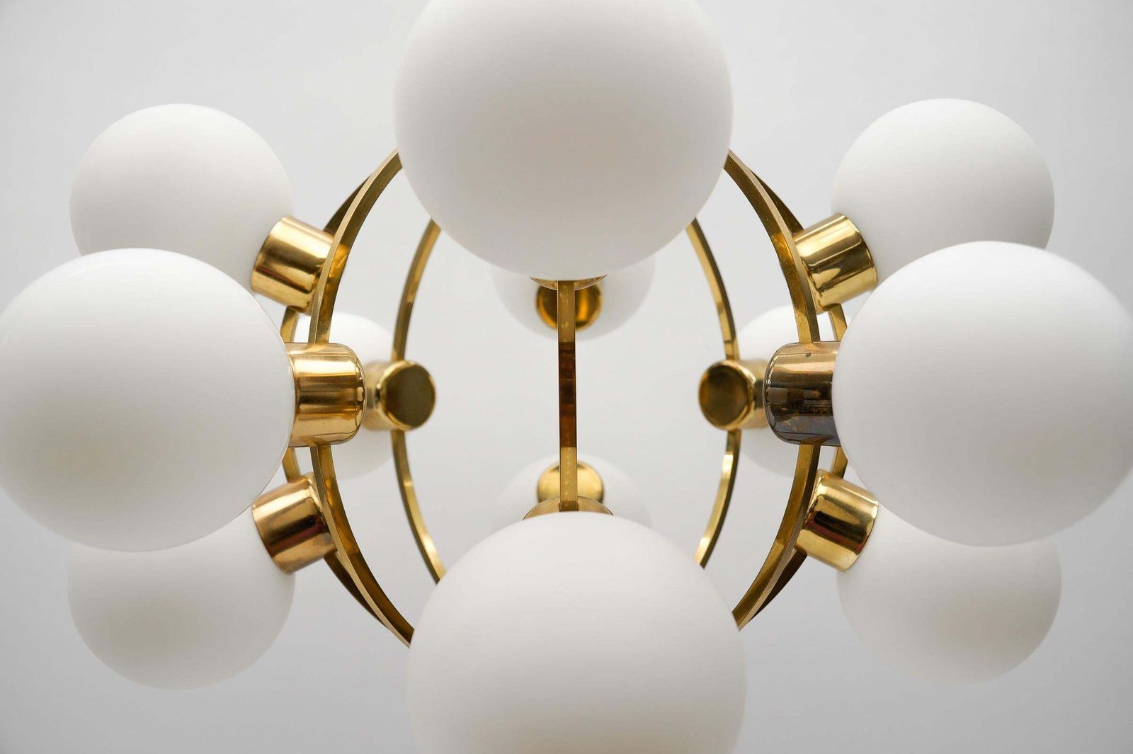 2123.0 Large Mid Century Modern Orbit Or Sputnik Lamp With 12 Opaline Glass Balls photo