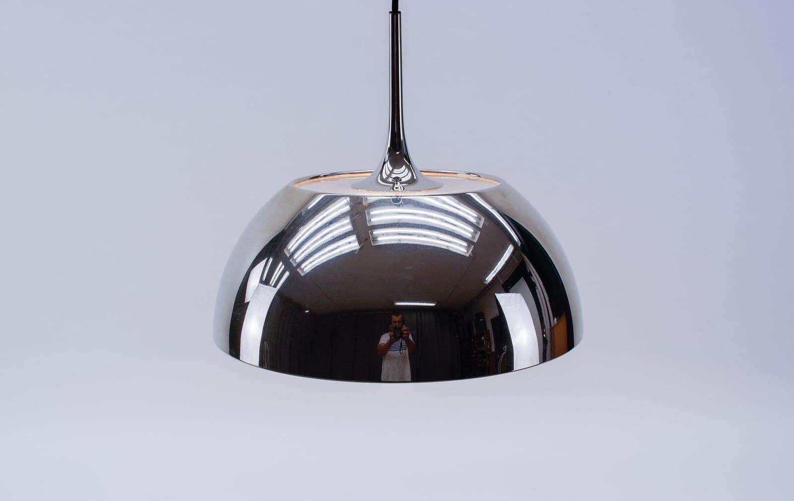 Florian Schulz Nickel Plated Pendant Lamp With Counterweight, Germany, 1970s photo vinterior