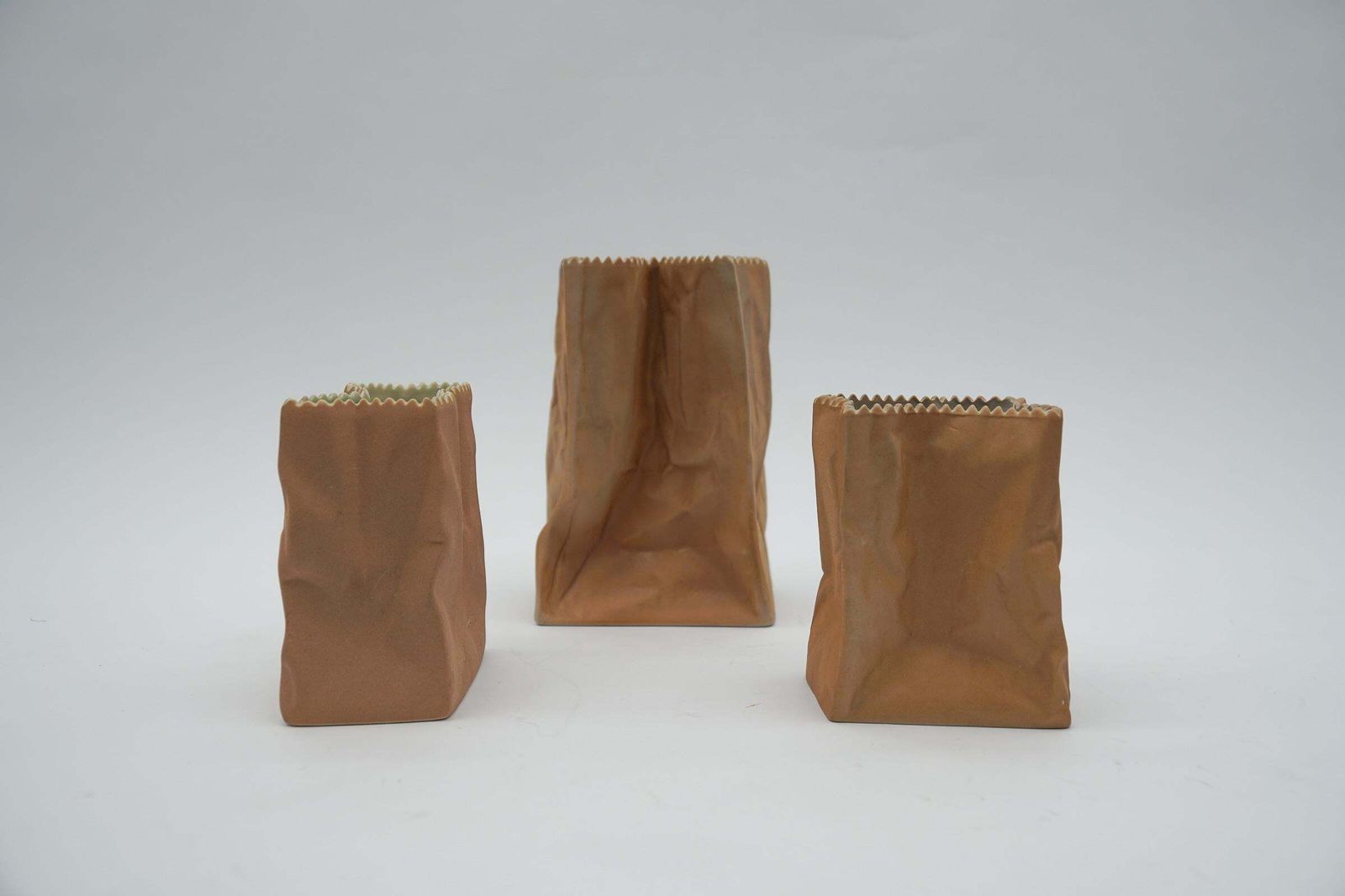 Set Of 3 Paper Bag Vases By Tapio Wirkkala For Rosenthal, Germany, 1960s photo for sale