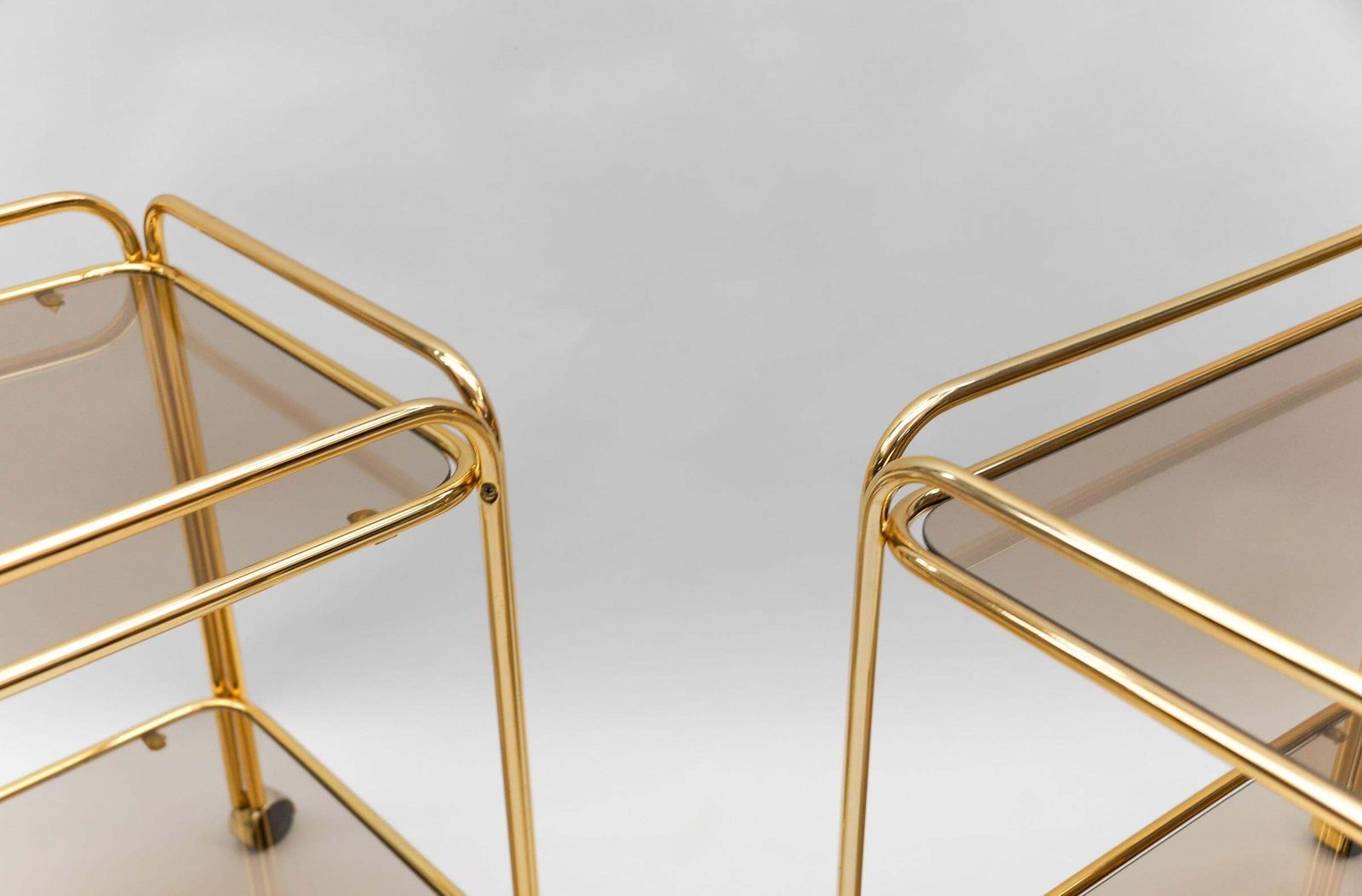 Lovely Elegant Mid Century Modern Brass Bar Cart, 1960s, France photo buy