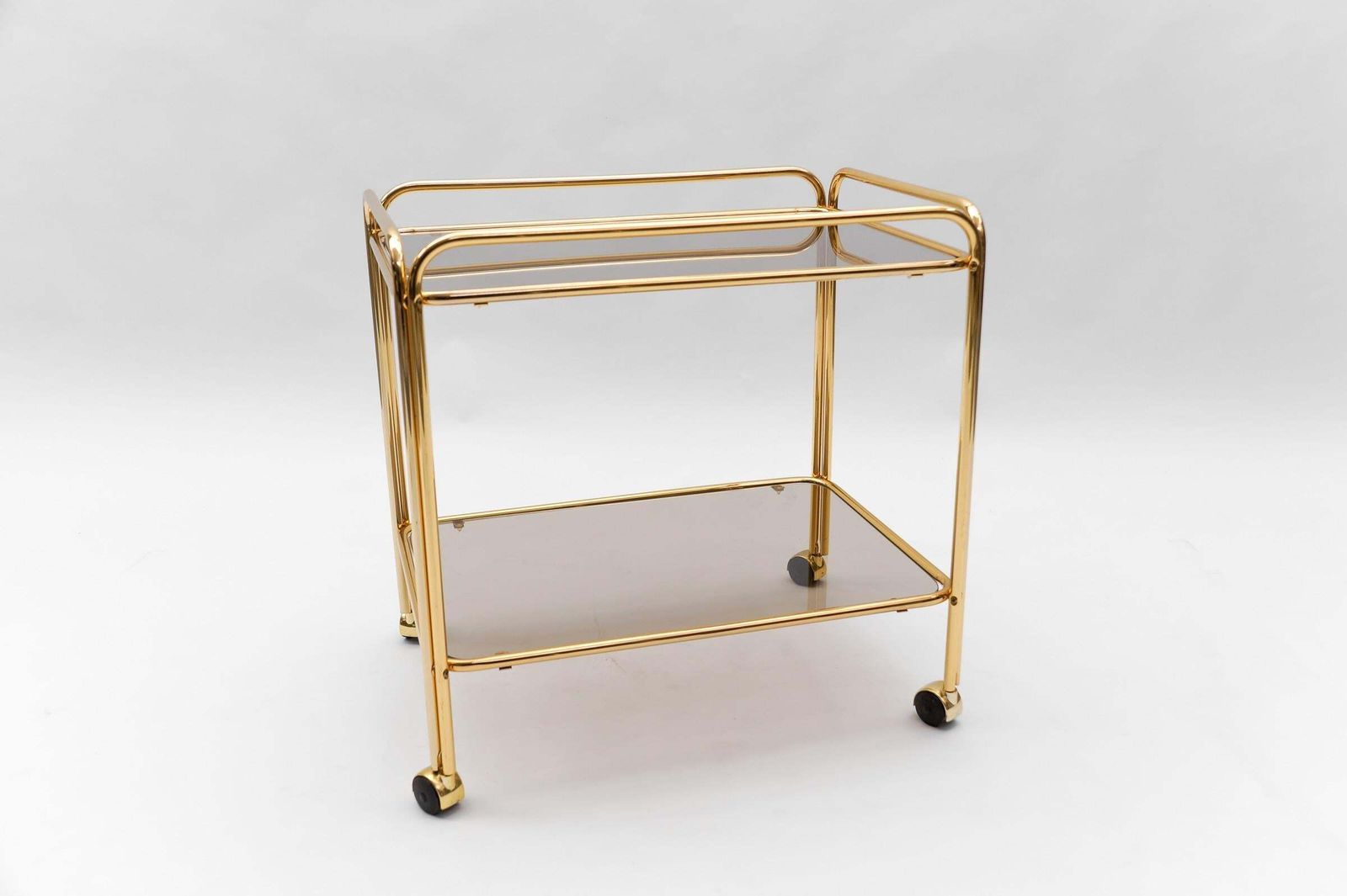 photo furniture Lovely Elegant Mid Century Modern Brass Bar Cart, 1960s, France