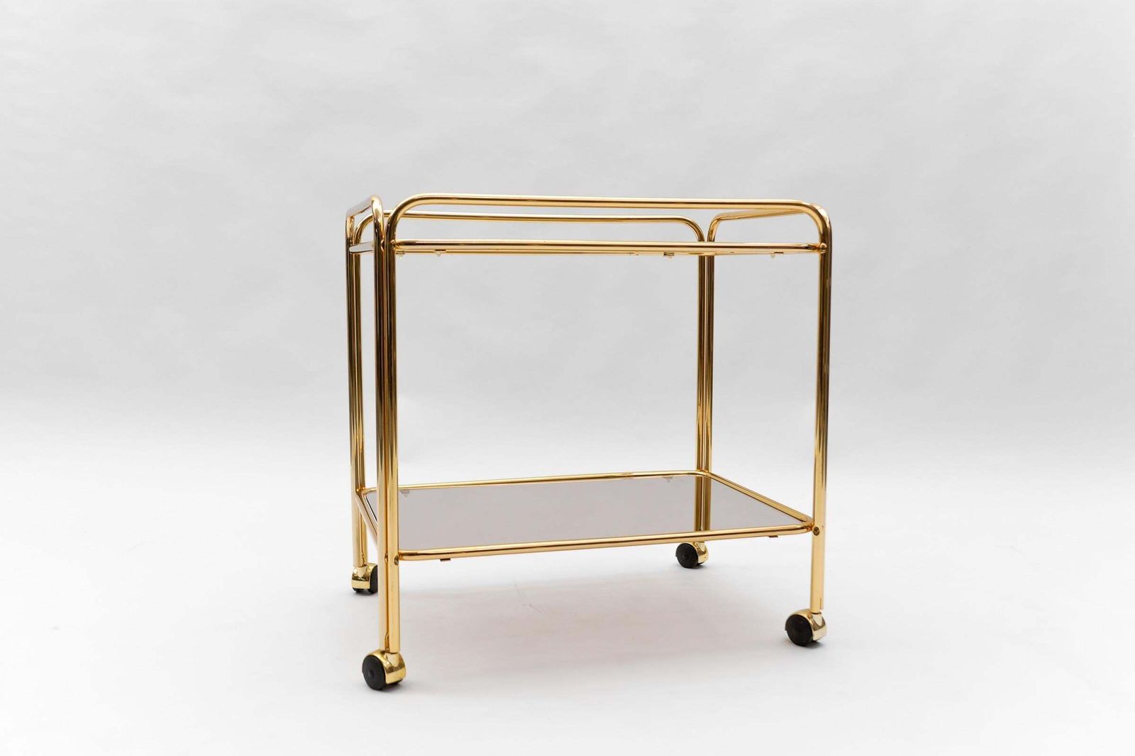 photo for sale Lovely Elegant Mid Century Modern Brass Bar Cart, 1960s, France