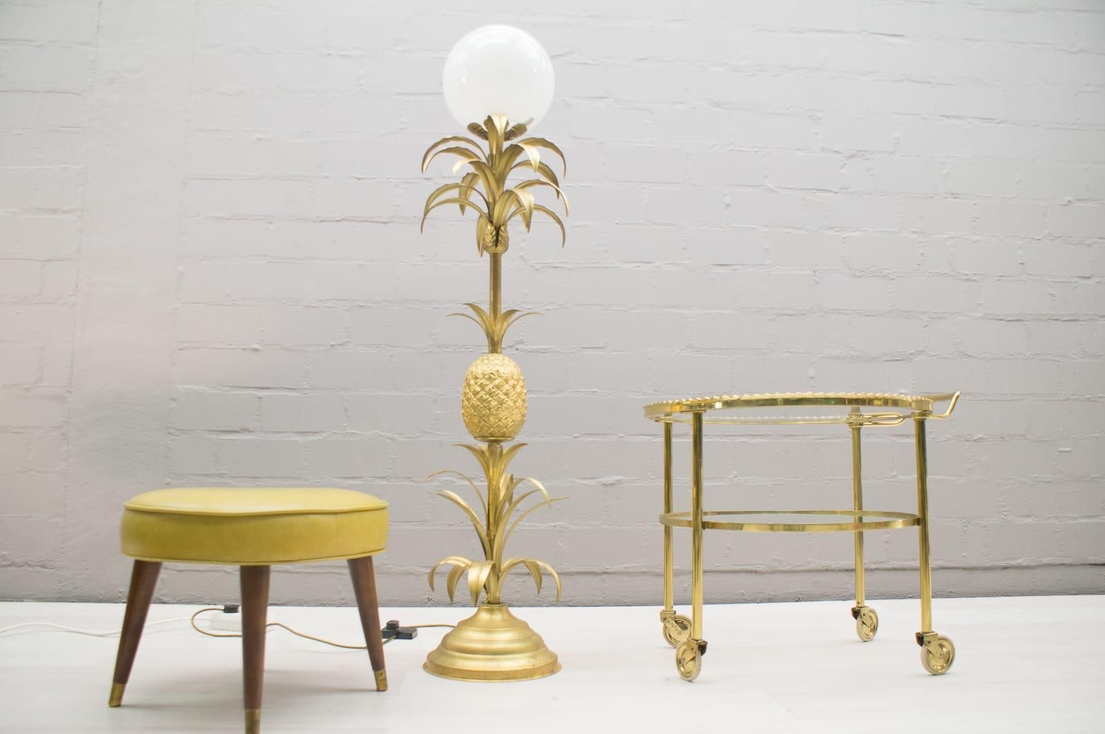 Brass Serving Trolley From Vereinigte Werkstätten Munich, Germany, 1950s photo Furniture