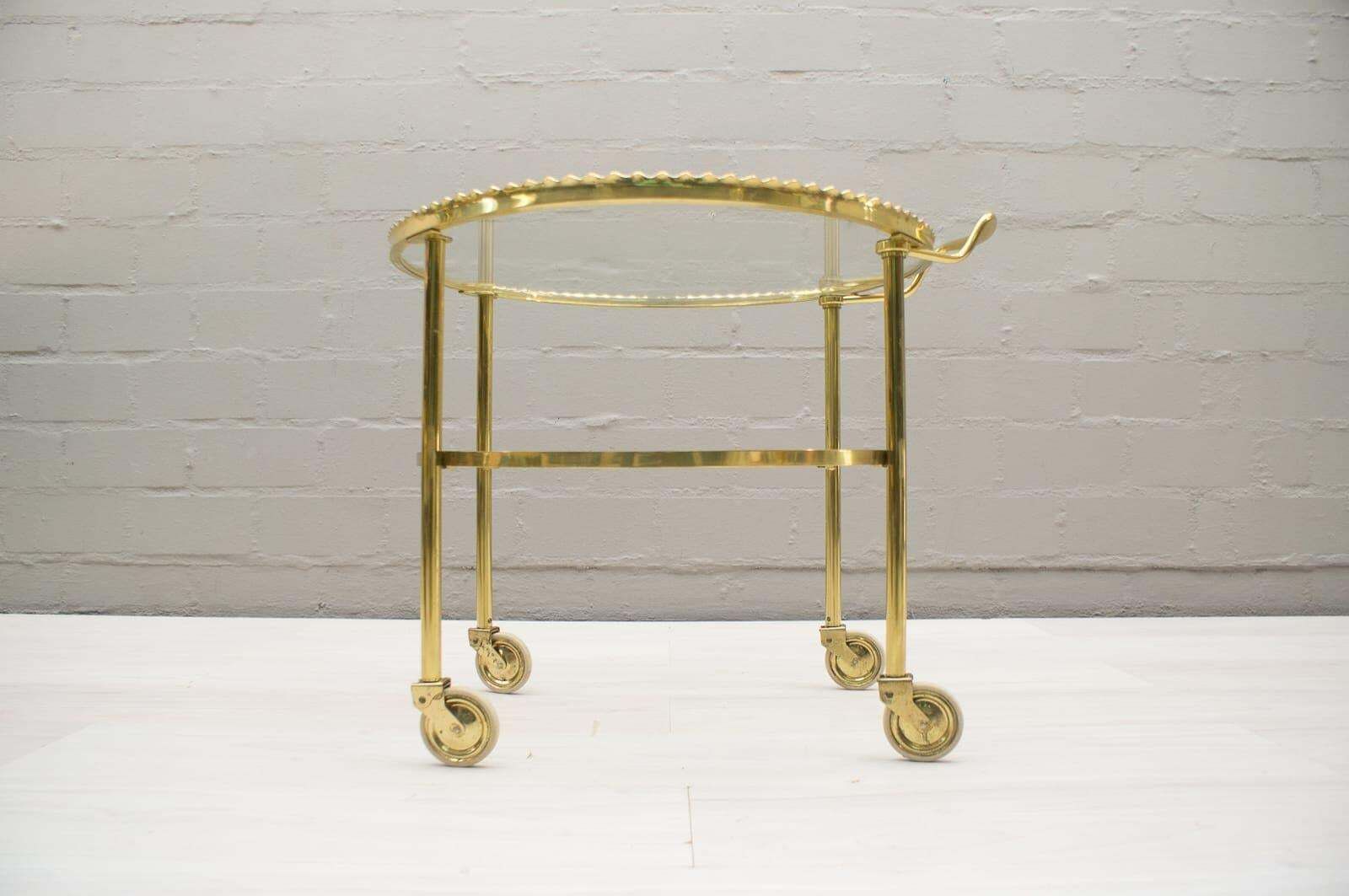 Brass Serving Trolley From Vereinigte Werkstätten Munich, Germany, 1950s photo 1274.0