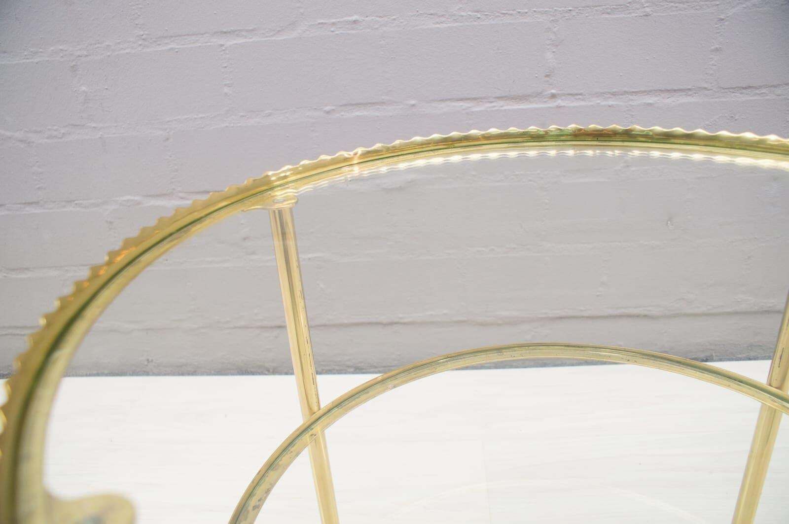 Furniture Brass Serving Trolley From Vereinigte Werkstätten Munich, Germany, 1950s photo