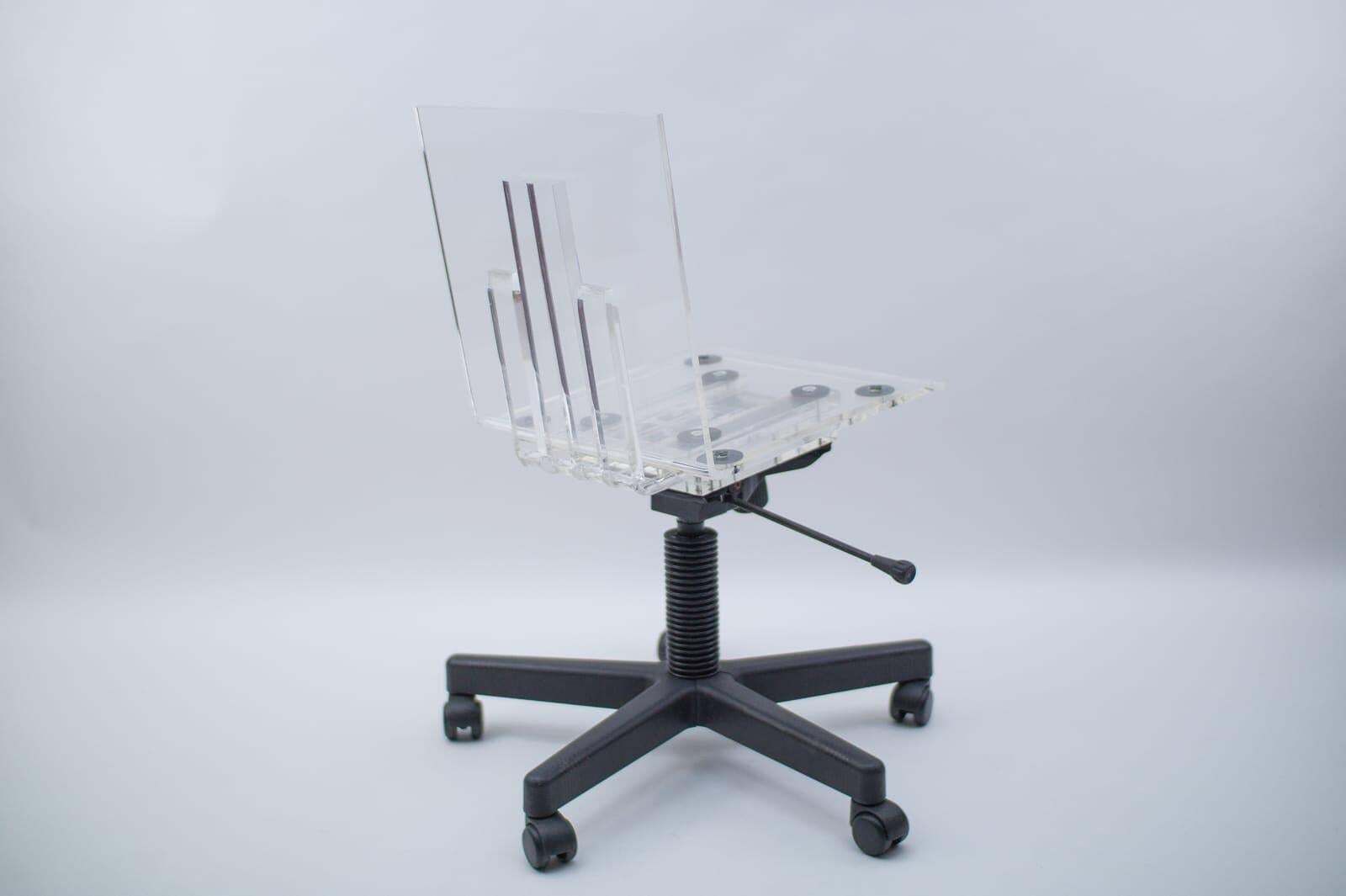 Very Rare Plexiglass Desk Chair, 1990s, Italy photo for sale