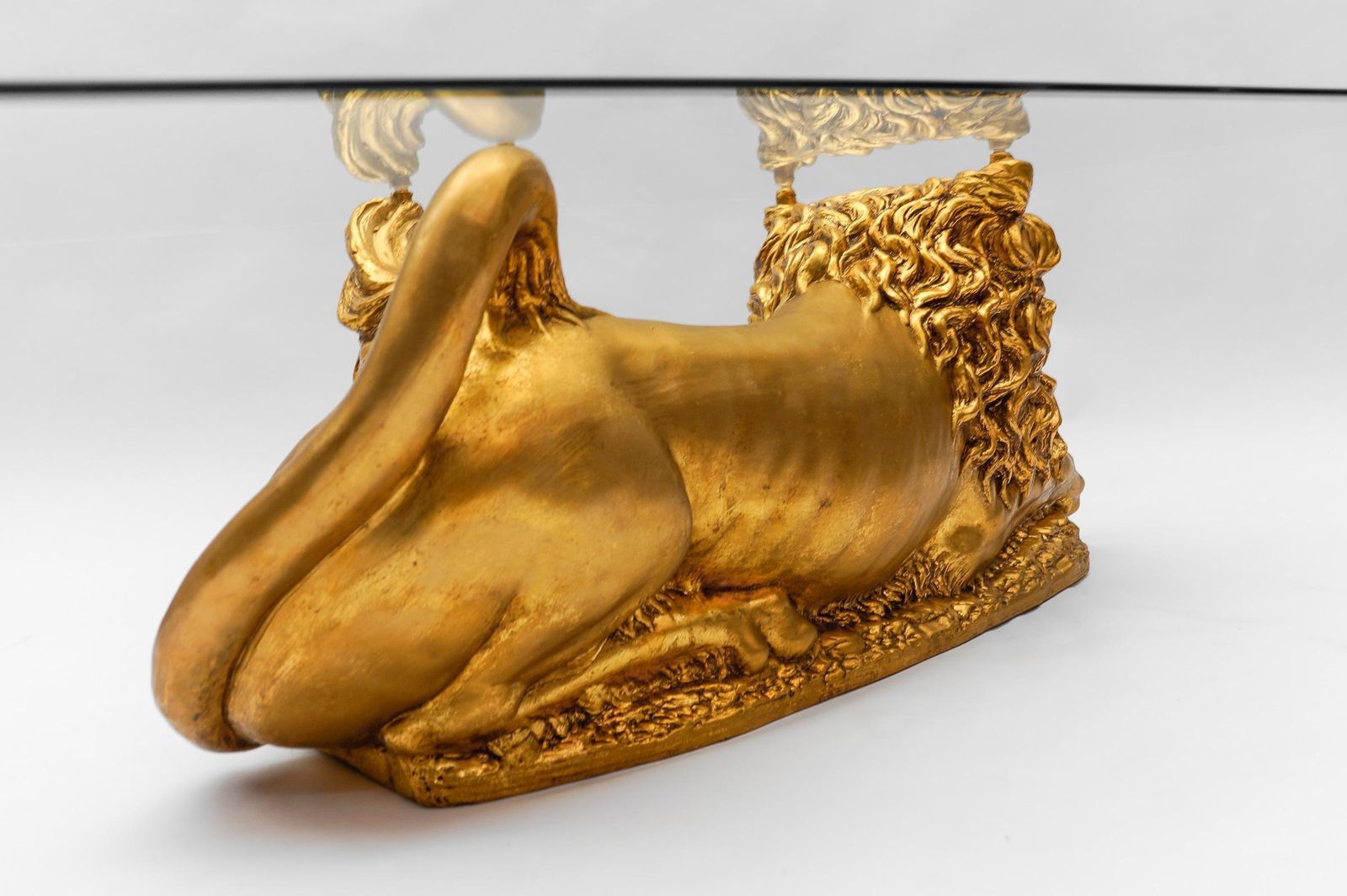 Awesome Italian Ceramic Handcrafted Lion Coffee Table Base, 1960s photo buy