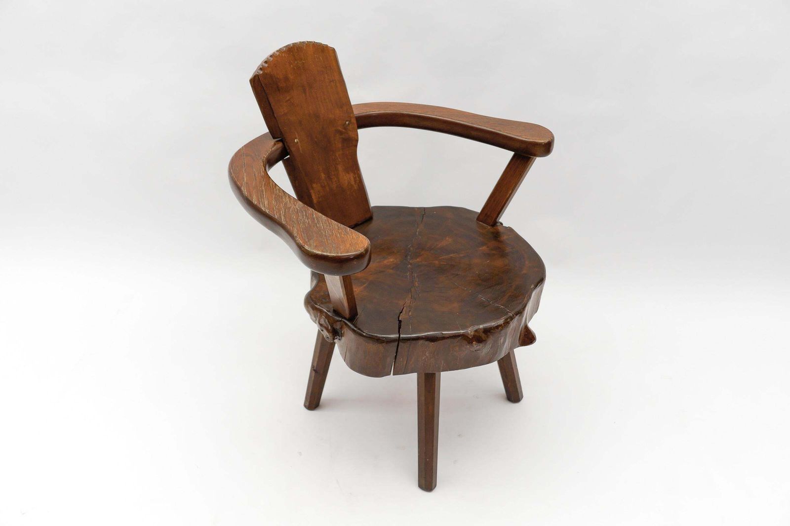 Mid Century Modern French Wooden Armchair, Pierre Chapo Attributed, 1960s photo Furniture
