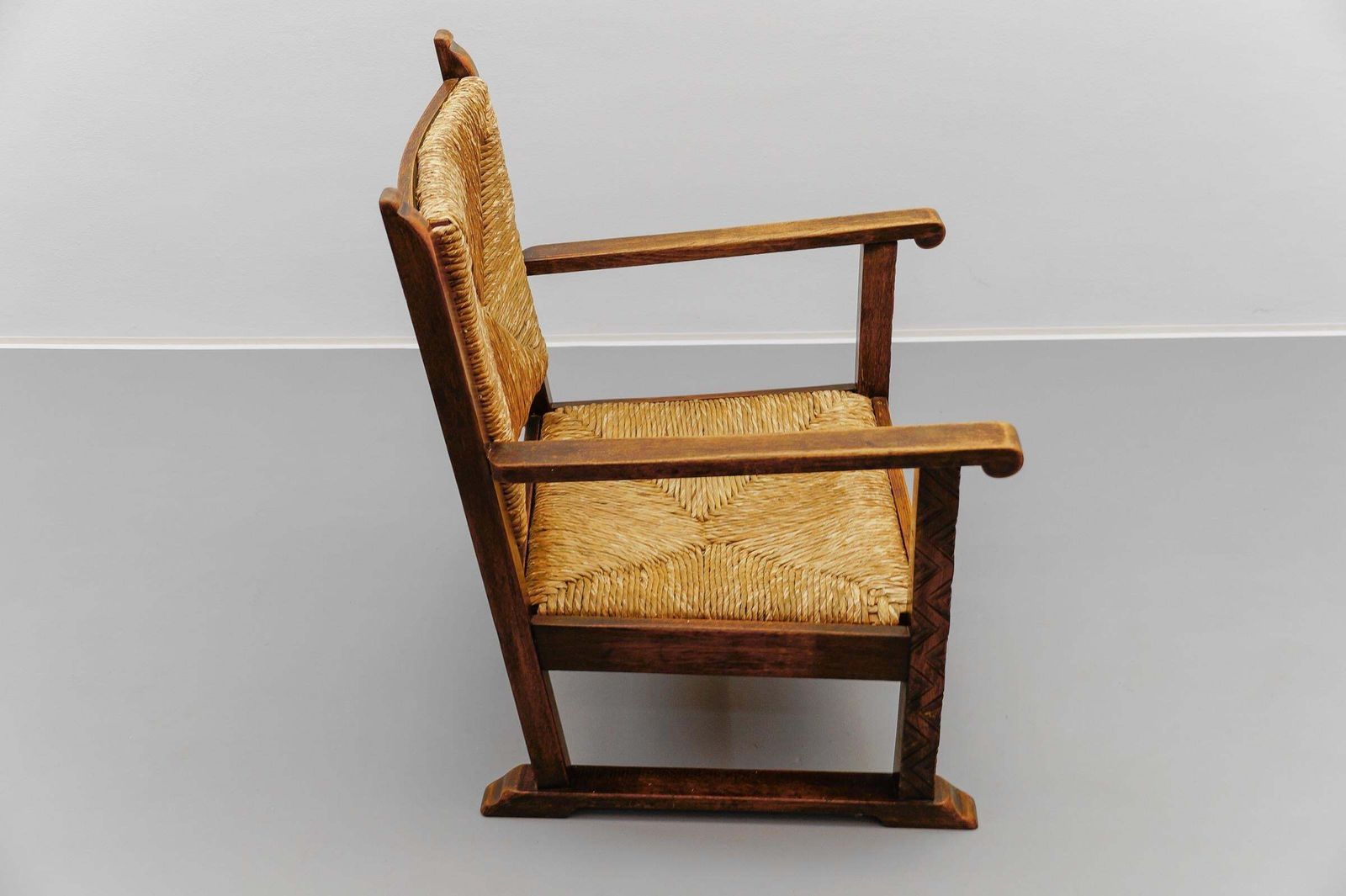 French Art Deco Wicker Armchair In The Style Of Francis Jourdain 1940s photo 1614.0