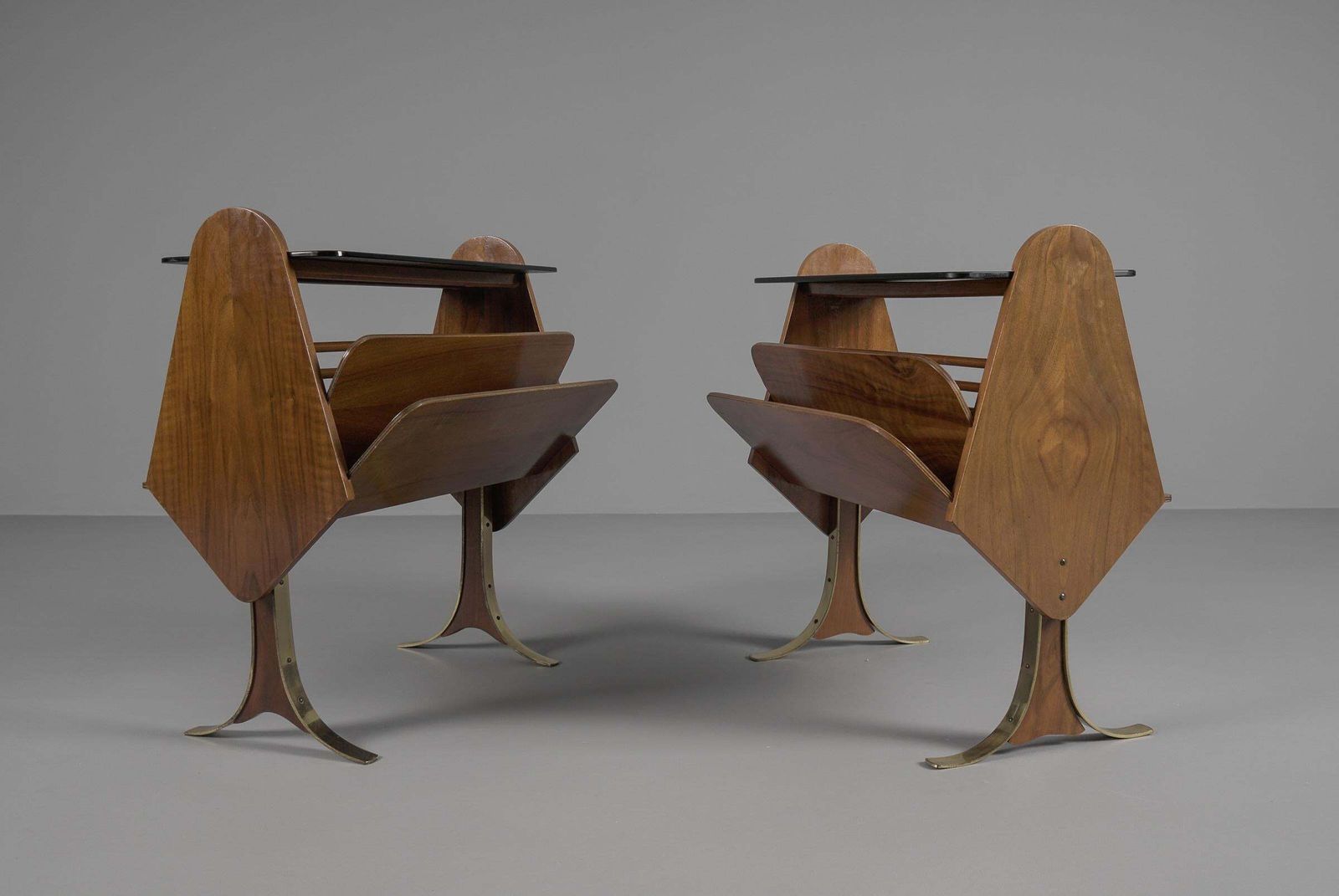 Filigree And Shapely Mid Century Modern Side Tables, 1950s photo buy