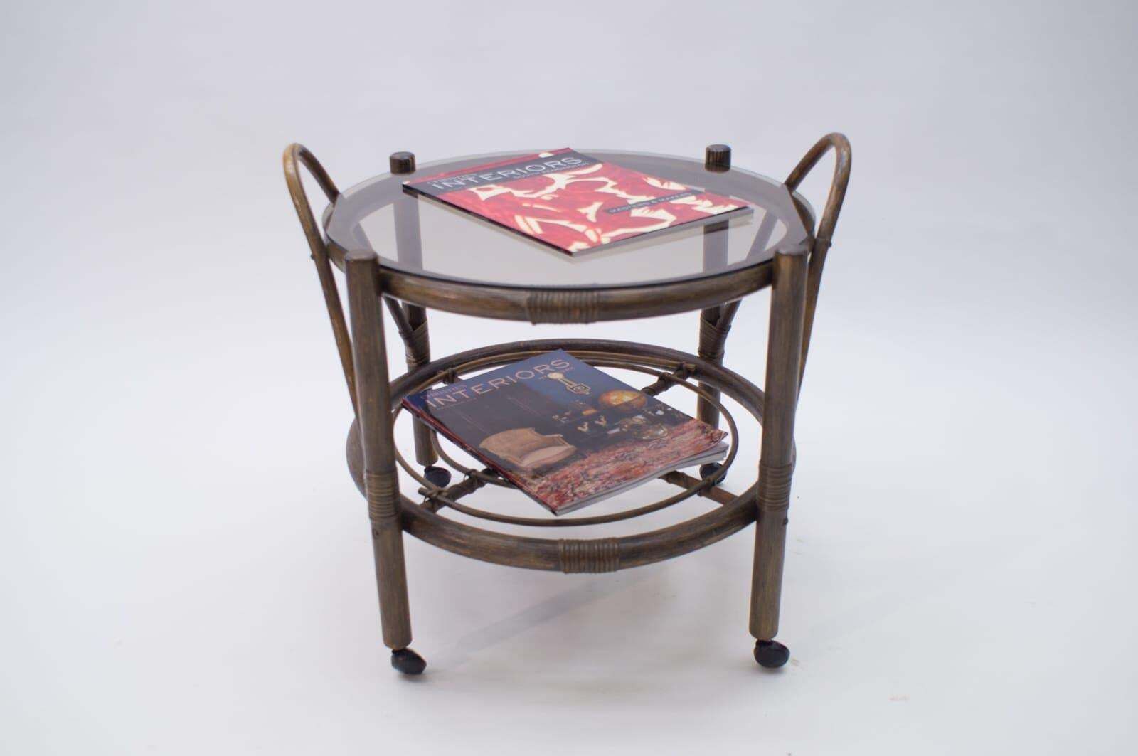 Italian Riviera Bamboo And Rattan Bar Cart Serving Trolley, 1960s photo Furniture
