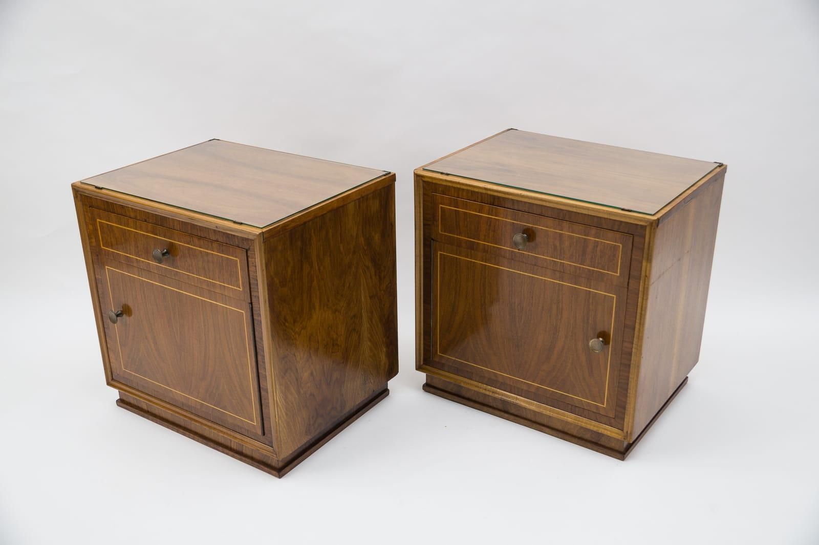 Lovely Austrian Art Deco Nightstands With Inlays, 1930s, Set Of 2 photo 1529.0