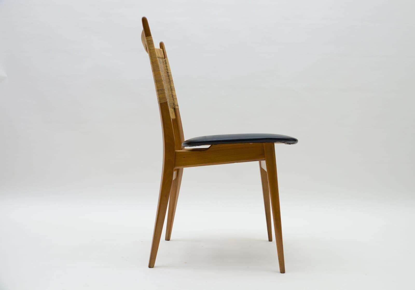 Wooden And Leather Dining Chair, Germany, 1950s photo buy