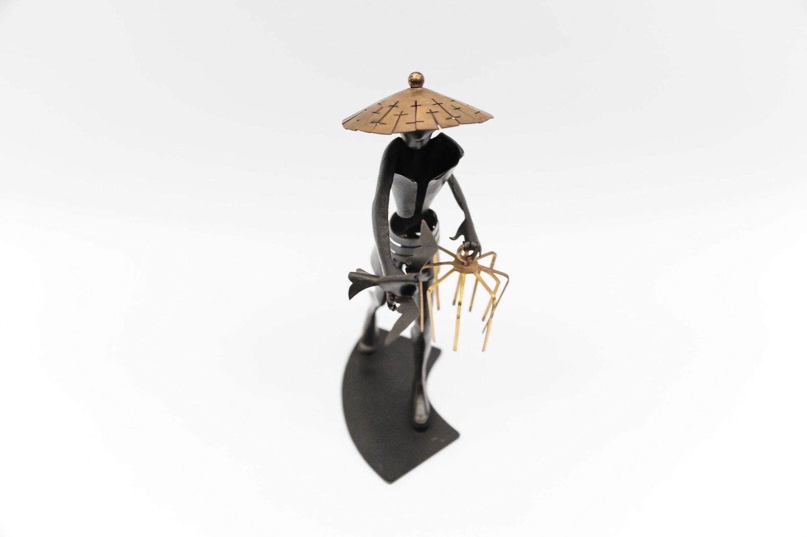 Handmade Asian Bird Feeder Made Of Metal And Brass, 1950s Austria photo vinterior