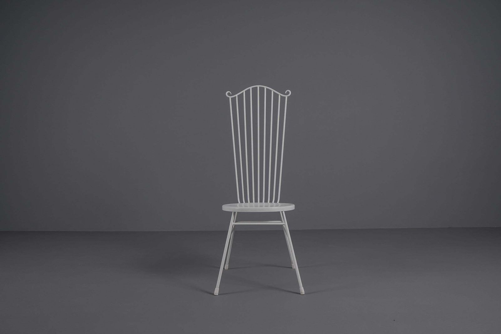 Metal Chairs With High Back By Bele Bachem For Münchner Boulevard Möbel, 1950s photo vintage