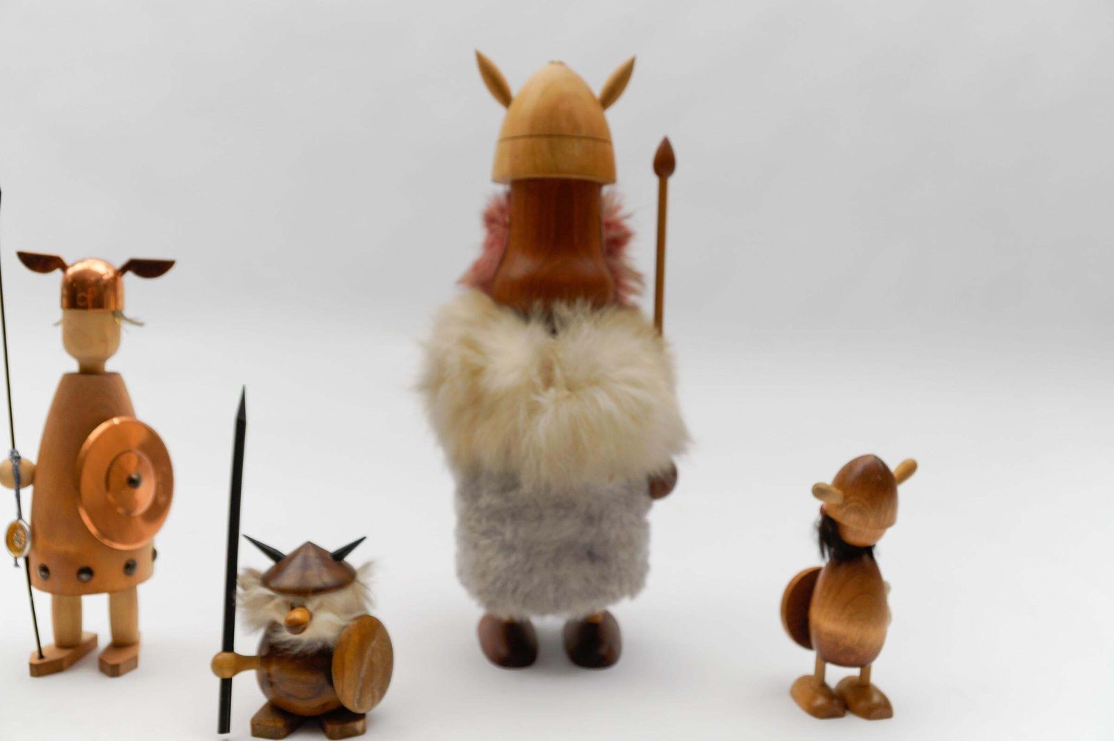 photo furniture Lovely Set Of 6 Scandinavian Wooden Danish Vikings, 1950s