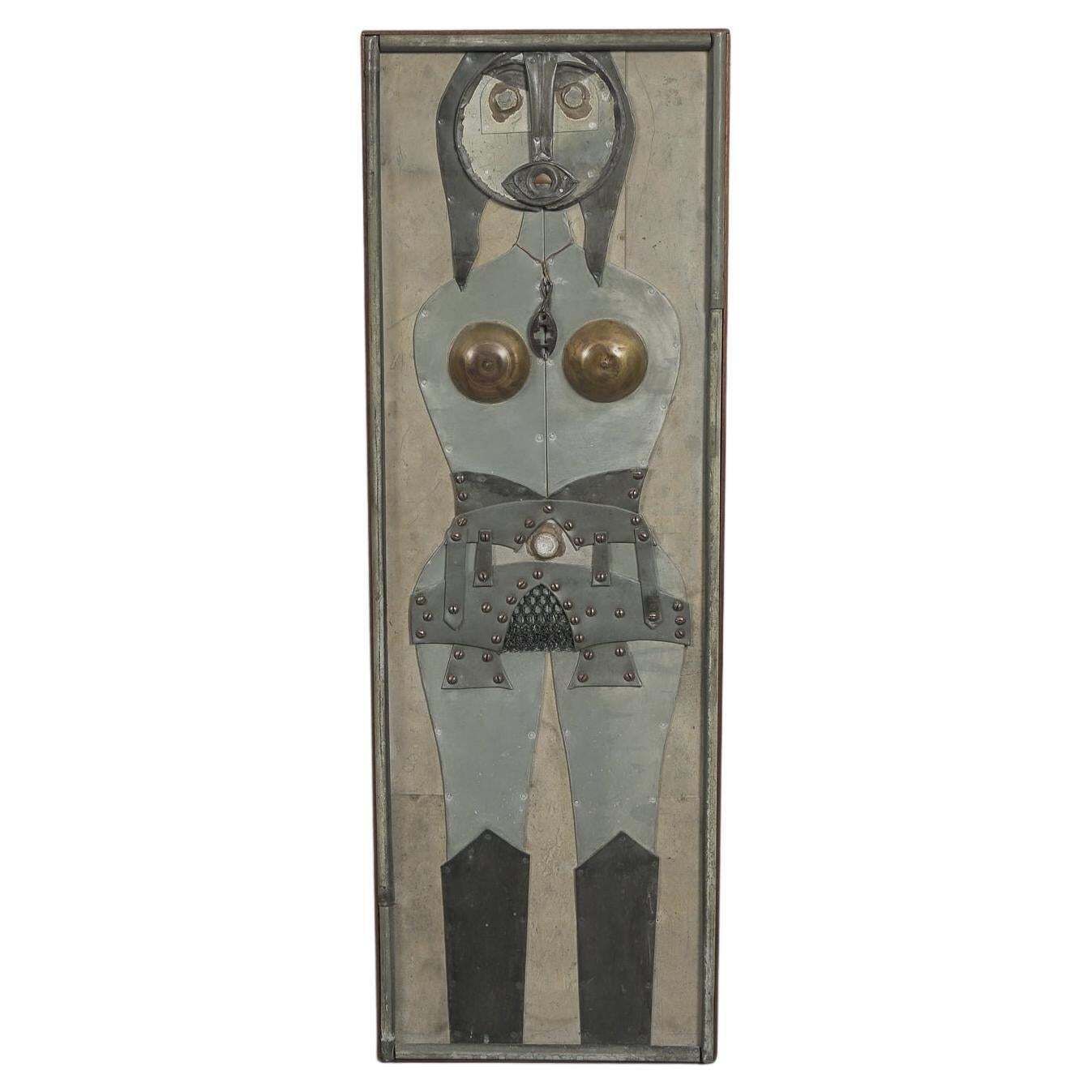 Brutalist Erotic 3d Wall Picture In Metal From The Artist F. Michel, 1973