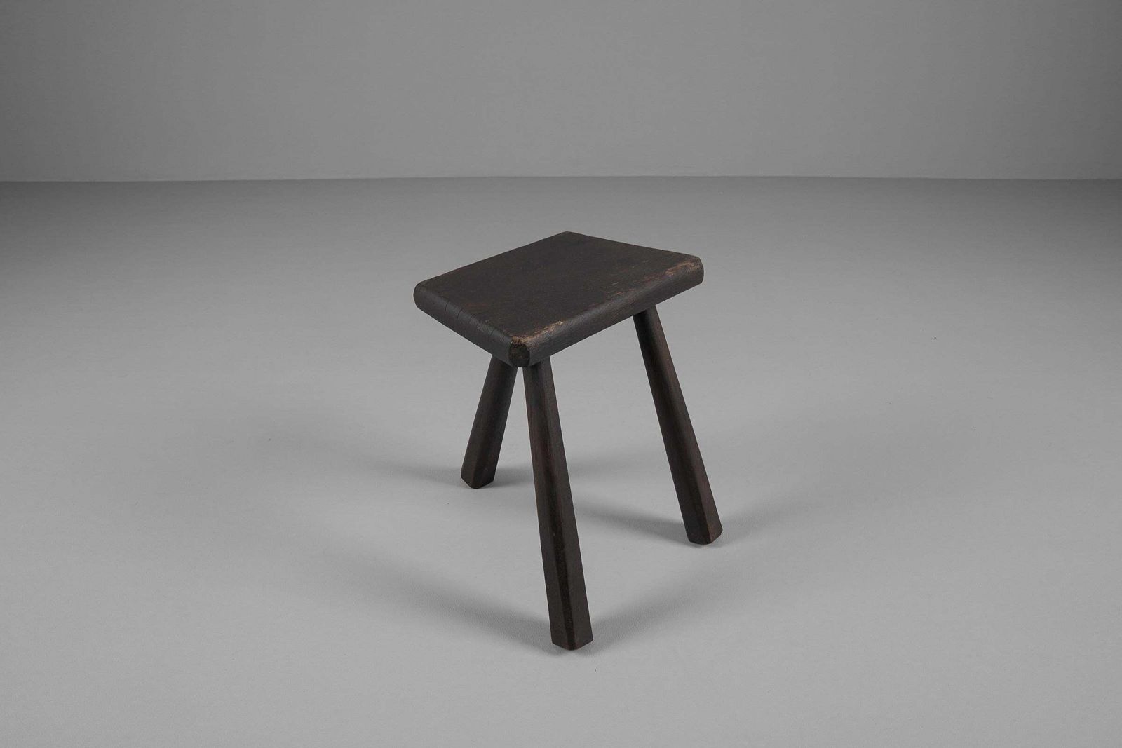 Mid Century Modern Oak Work Stool From The French Province, 1960s. photo vinterior