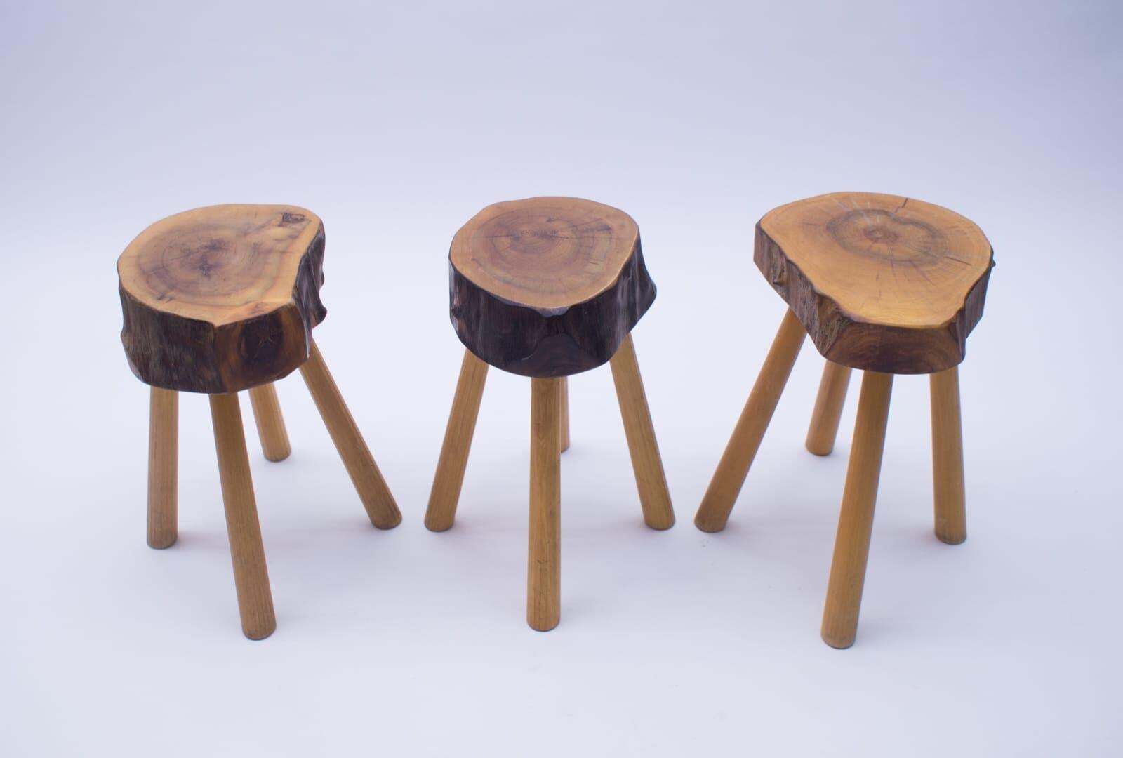 Set Of 3 Rare Midcentury Four Legged Side Tables Or Stools photo Furniture