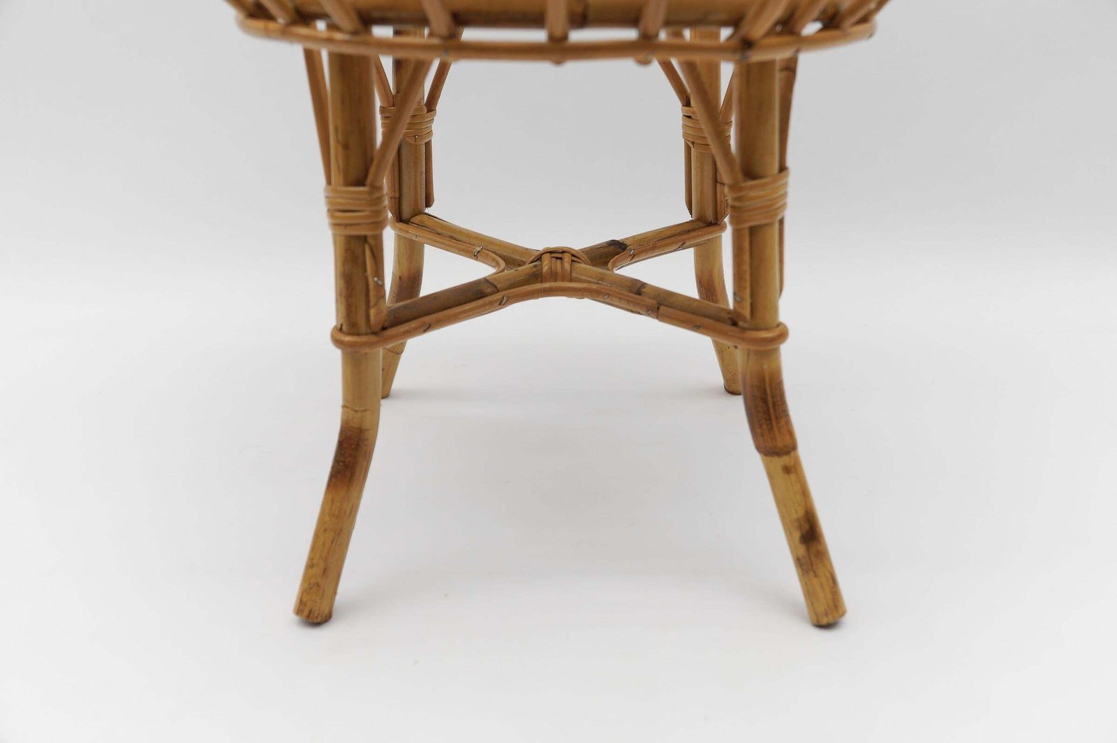 Lovely Bamboo Stool By Franco Albini, 1950s Italy photo vinterior