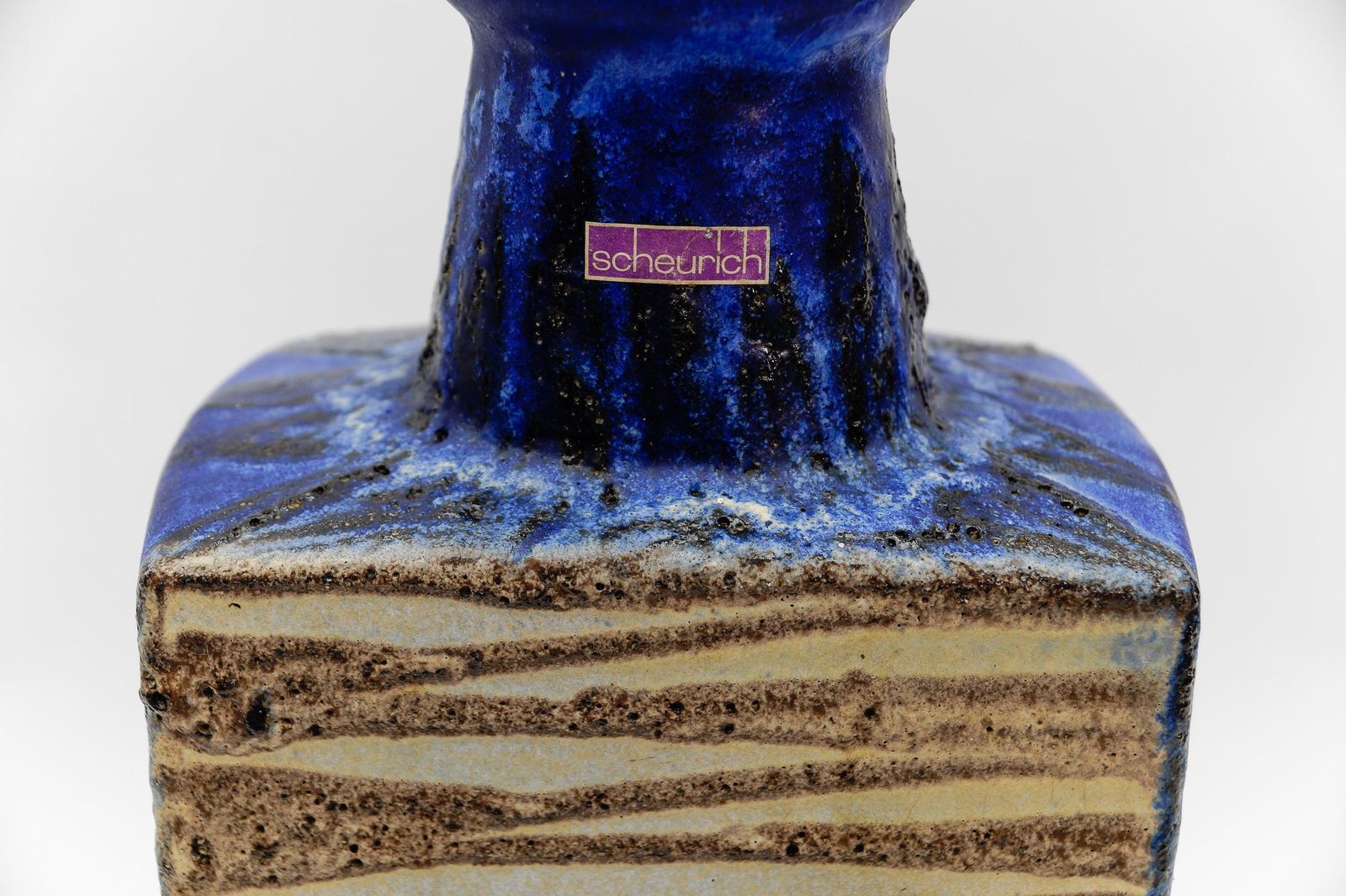 Large Glazed Ceramic Lava Vase From Ceramano Scheurich, Germany 1960s photo vinterior