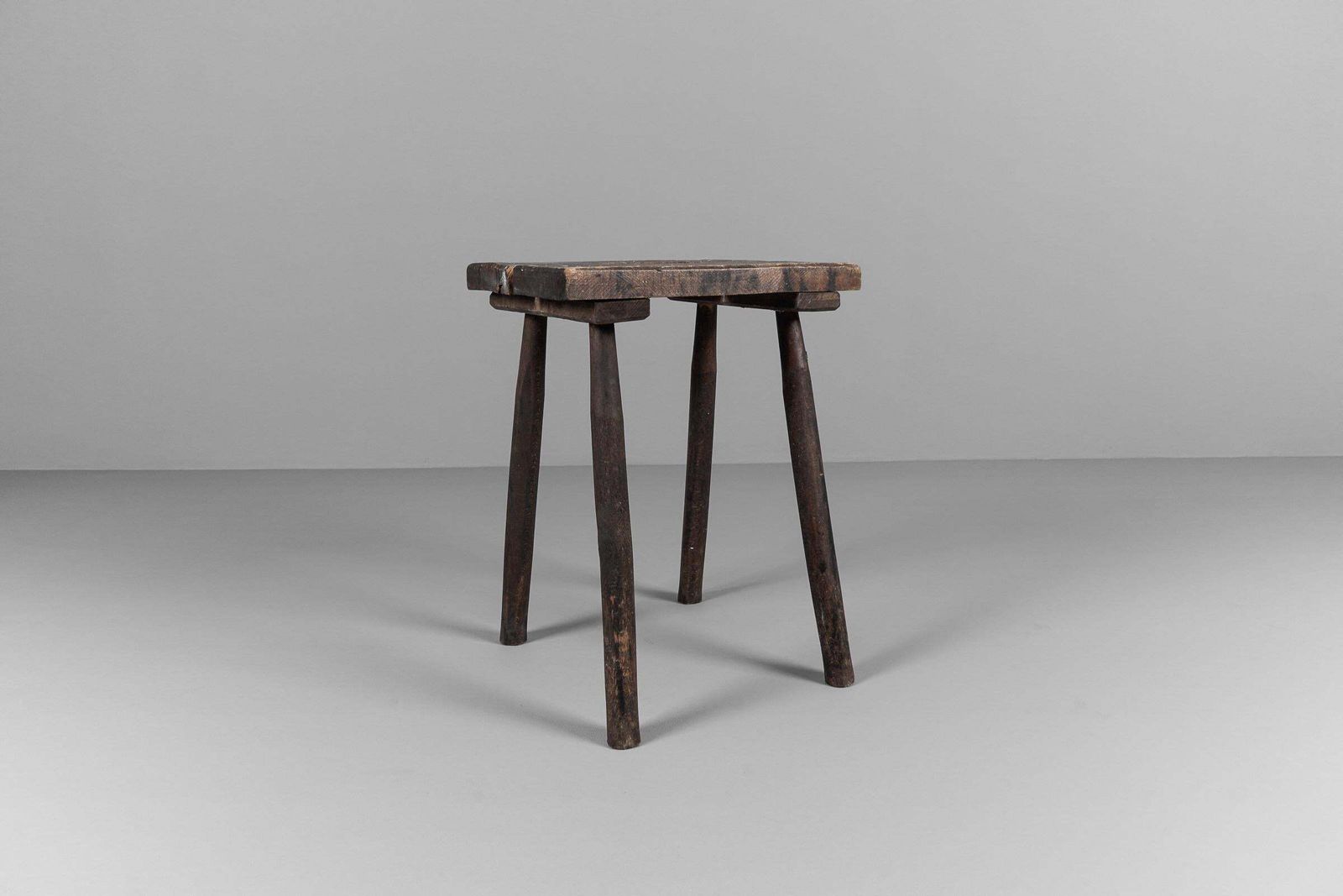Lovely French Mid Century Modern Working Wooden Stool, 1950s photo furniture