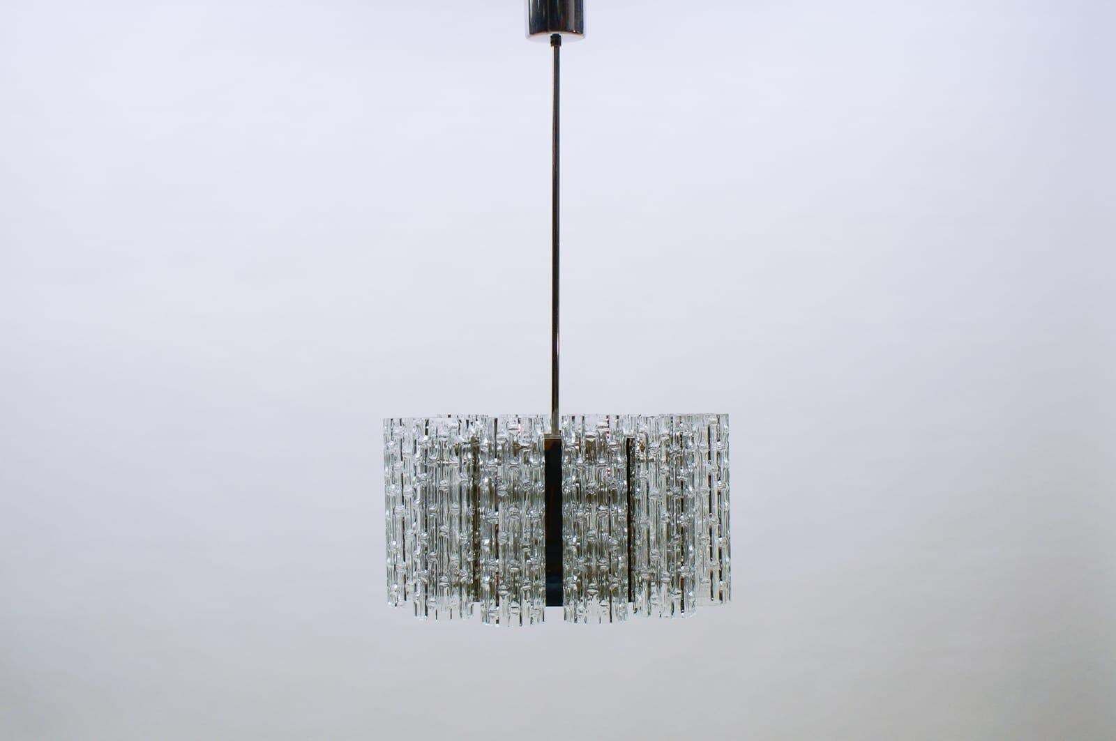 Ceiling Lamp With 12 Textured Glass Shades, Kaiser Leuchten Germany, 1960s photo furniture