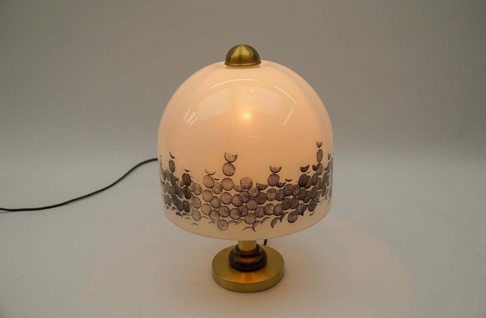 Lovely Milk Glass Table Lamp By Peill & Putzler, 1960s photo vintage