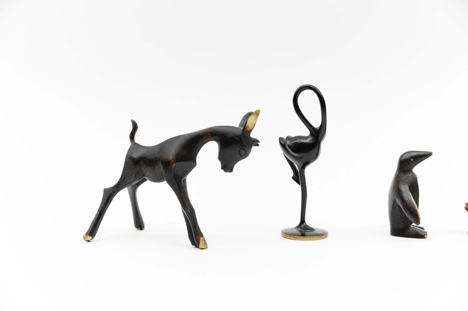 Set Of 7 Mid Century Modern Massive Brass Animals, Austria, 1960s photo buy
