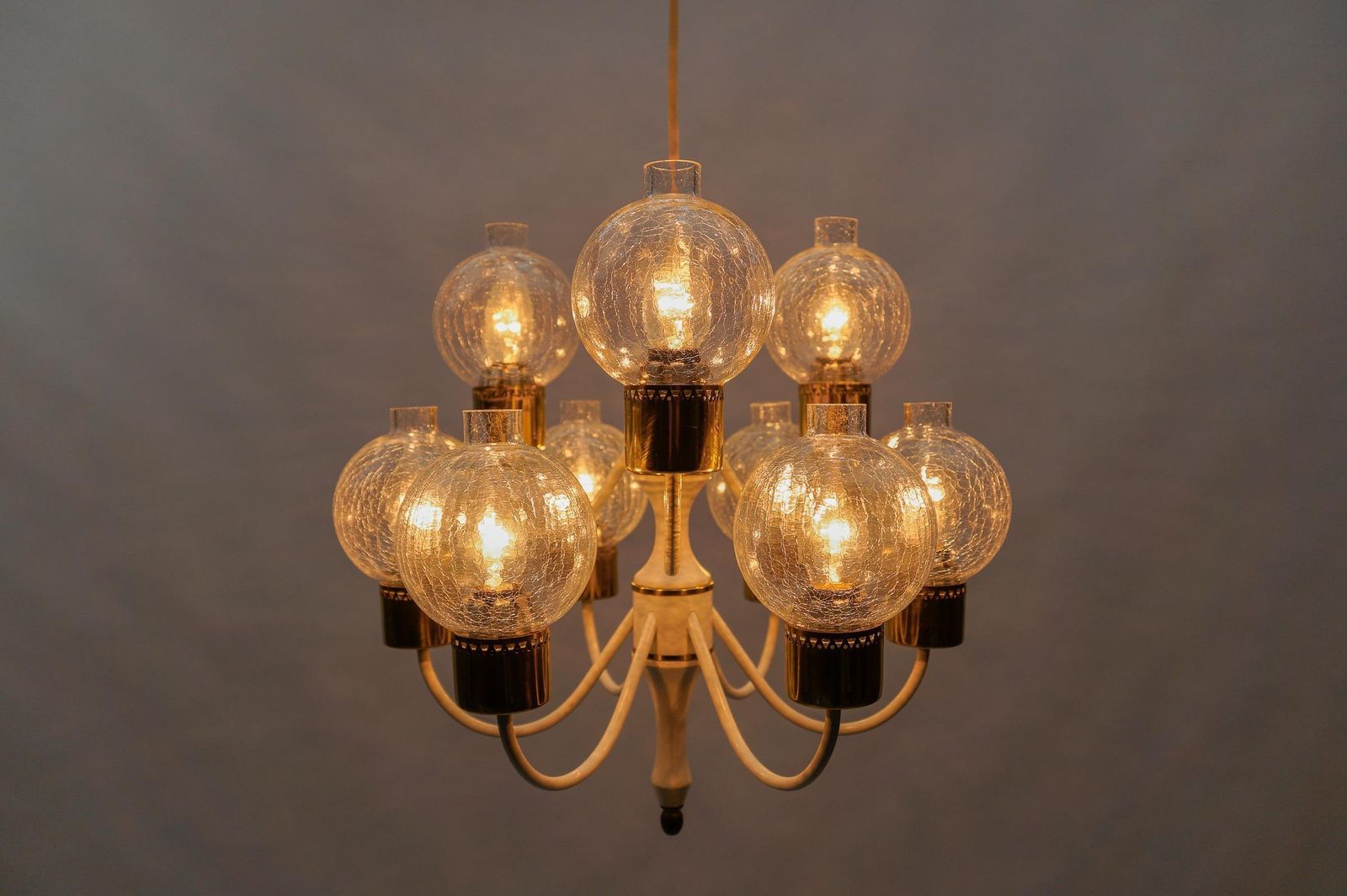 Nine Armed Tulipan Pendant Lamp Or Chandelier By Kaiser Mid Century Modern 1960 photo buy