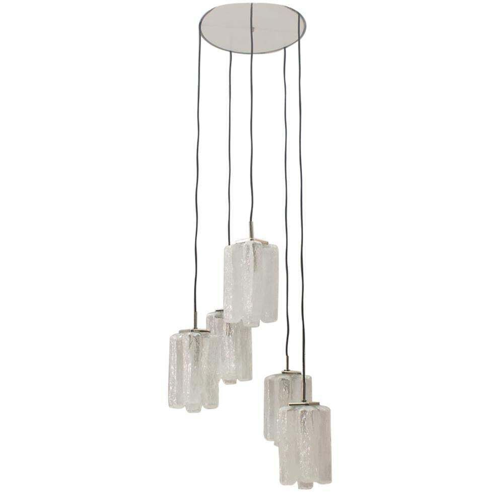 Granada Ice Glass Cascading Ceiling Lamp From Kalmar Franken Kg, 1960s