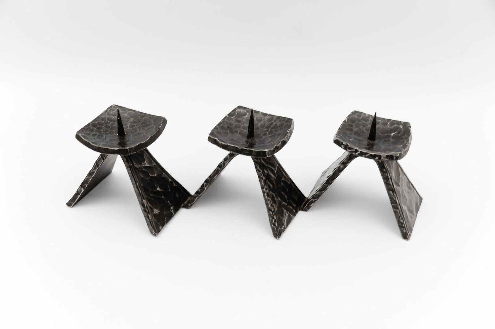 Wrought Handmade Artist Brutalist Candleholder, 1960s Austria photo vinterior