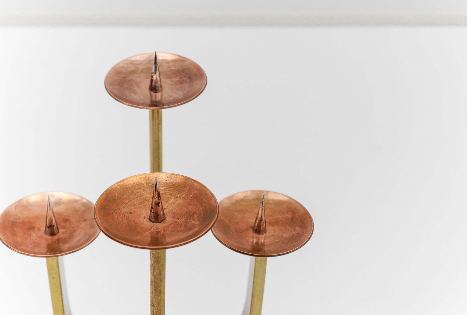 photo buy Artist Brutalist Candleholder Made In Brass And Copper, 1960s Austria