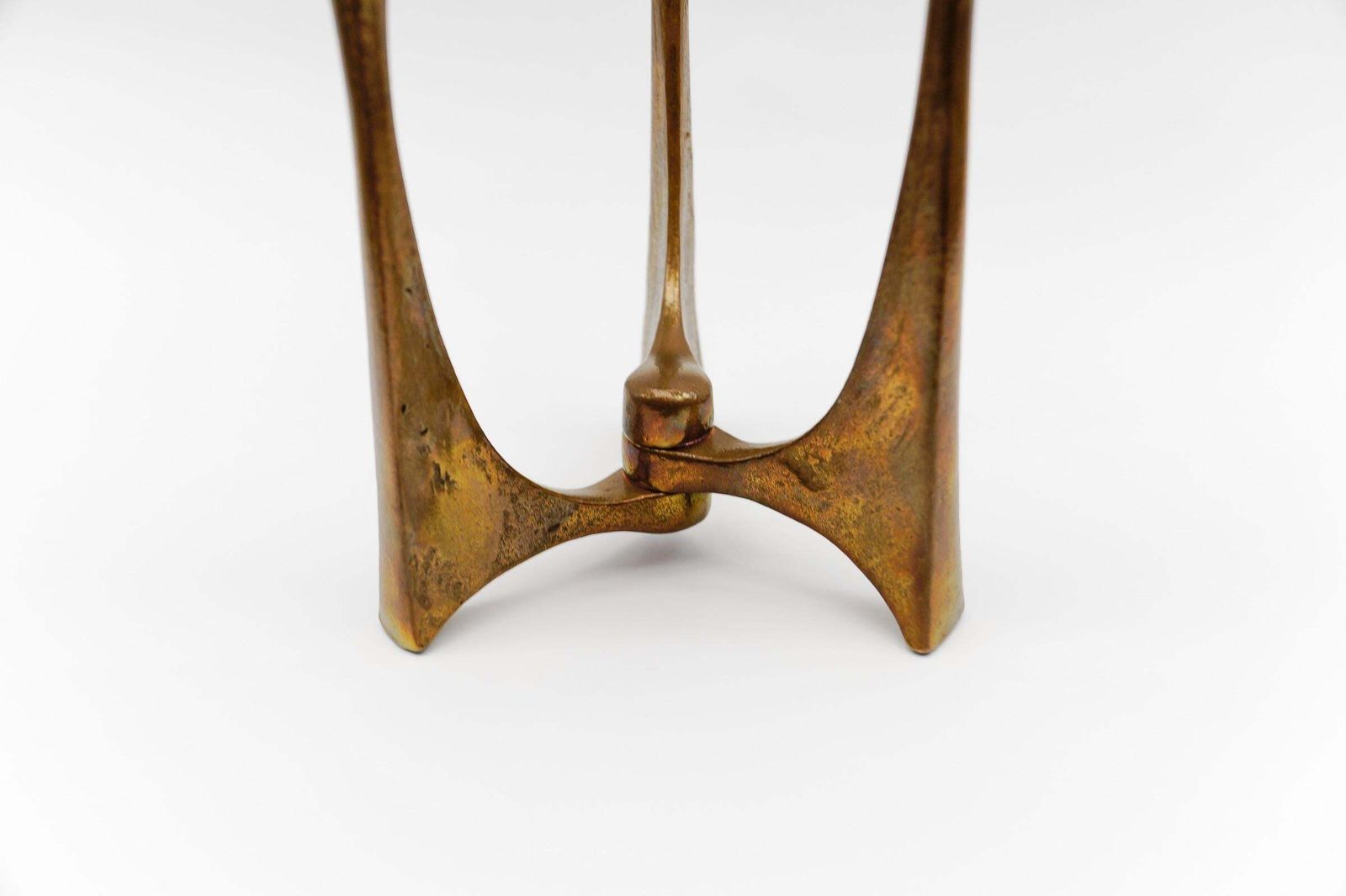 photo vintage Mid Century Modern Handmade Massive Brass Candle Holder By Michael Harjes 1960s