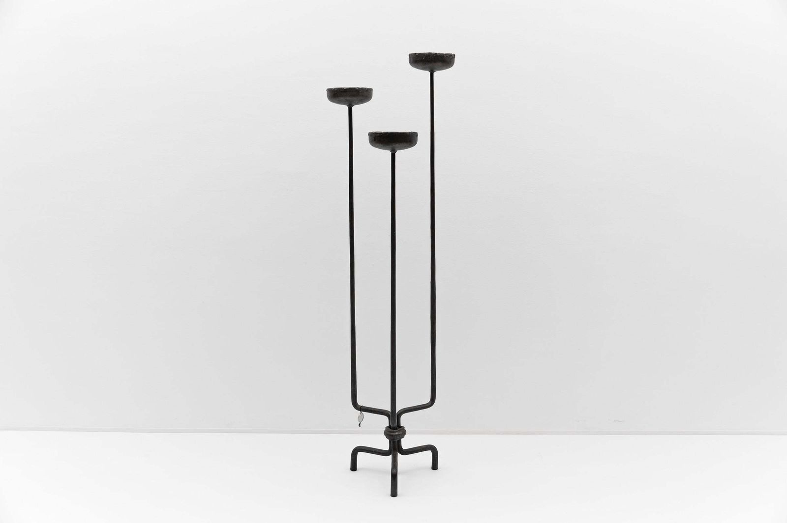 Large Floor Wrought Candle Holder By Manfred Bredohl Vulkanschmiede, 1970s photo furniture