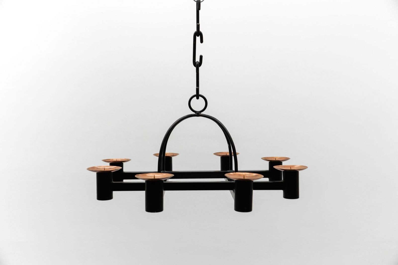 Awesome Metal And Copper Ceiling Candle Holder, 1960s Mid Century Modern photo vinterior