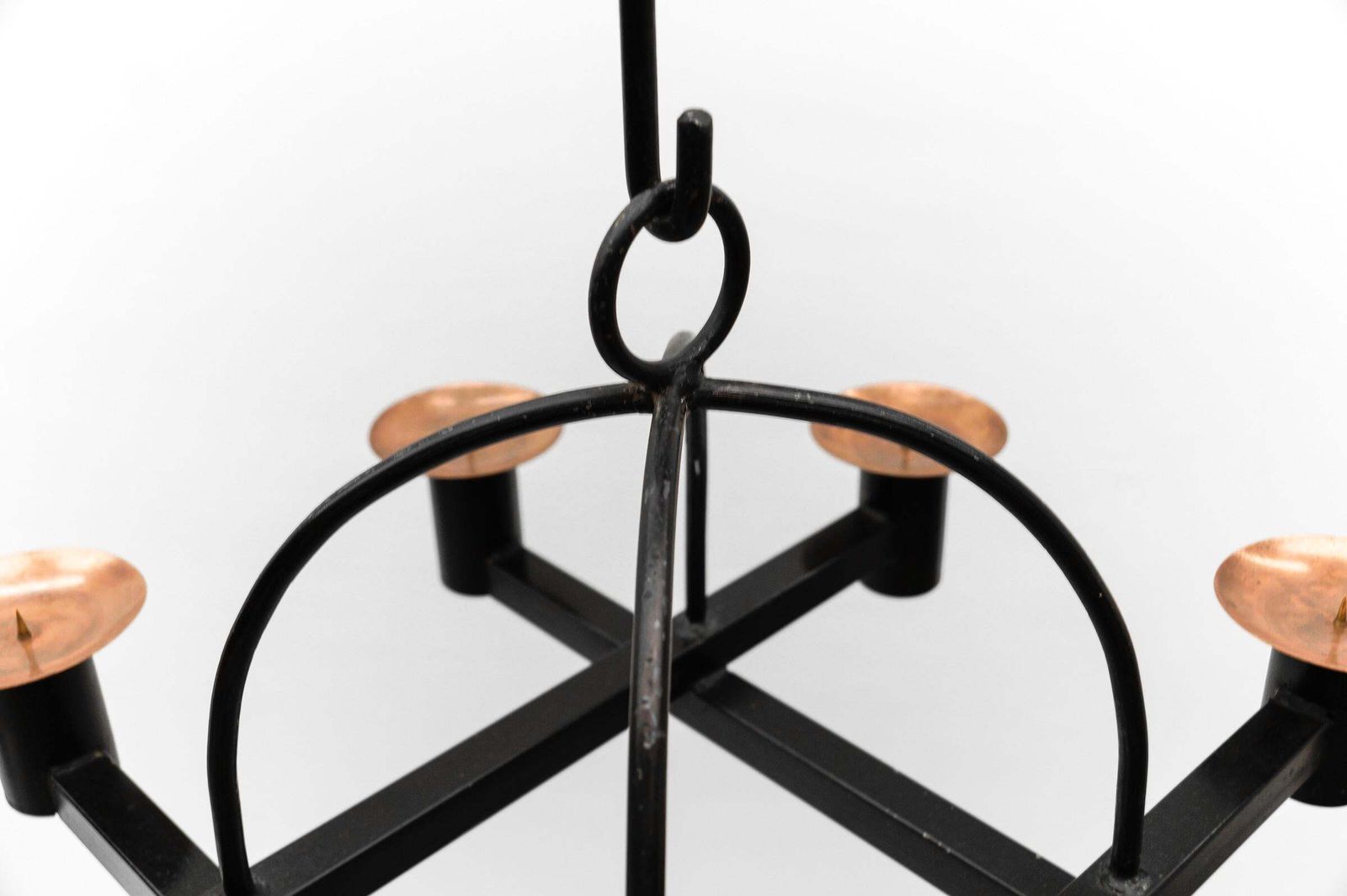 photo furniture Awesome Metal And Copper Ceiling Candle Holder, 1960s Mid Century Modern