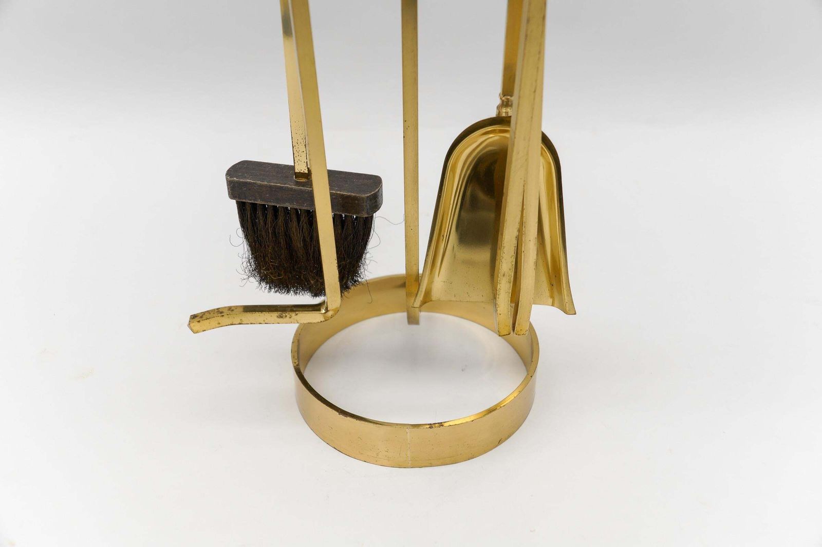 Set Of Elegant Four Arts & Crafts Fire Utensils On A Matching Stand photo vintage