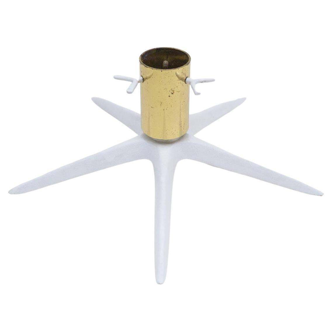 Very Elegant Mid Century Modern Brass And Metal Christmas Tree Stand, 1950s