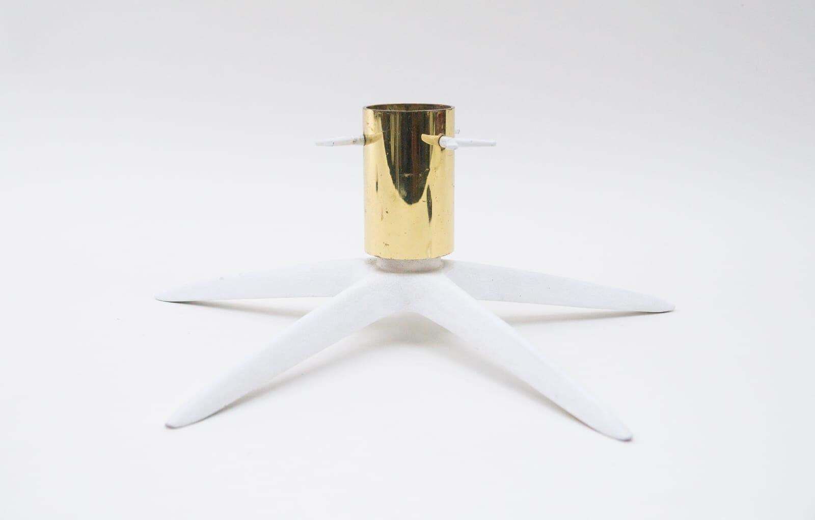 Very Elegant Mid Century Modern Brass And Metal Christmas Tree Stand, 1950s photo 807.0