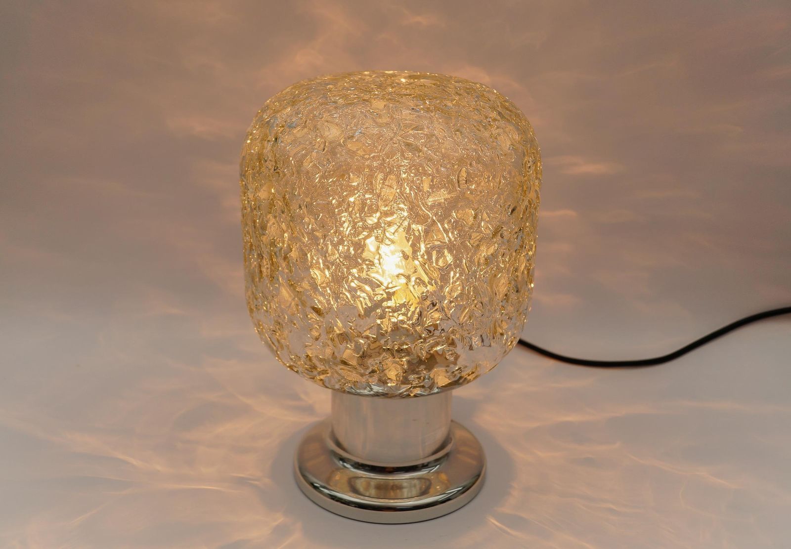 Lovely Mid Century Modern Blown Murano Glass Table Lamp By Doria, 1960s Germany photo buy