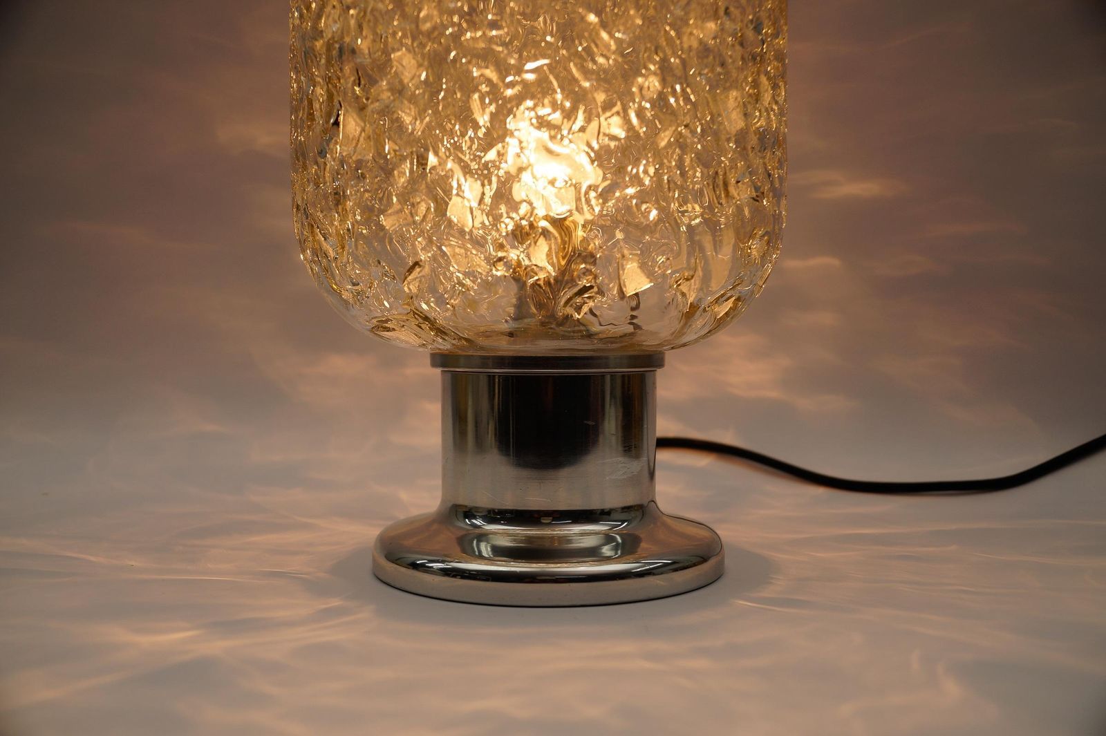 photo for sale Lovely Mid Century Modern Blown Murano Glass Table Lamp By Doria, 1960s Germany