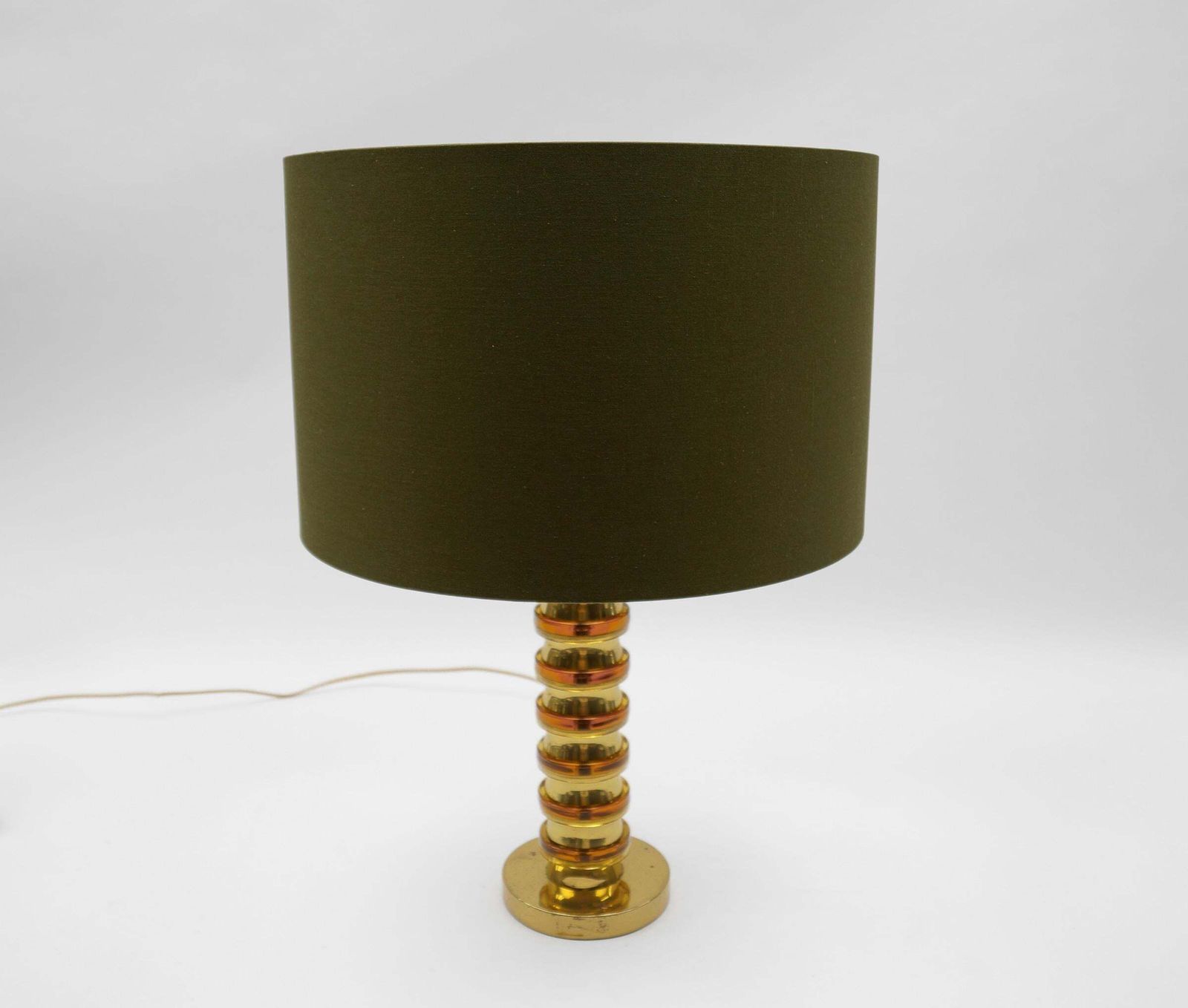 Mid Century Modern Gold Orange Swirls Table Lamp Base, 1960s Germany photo for sale