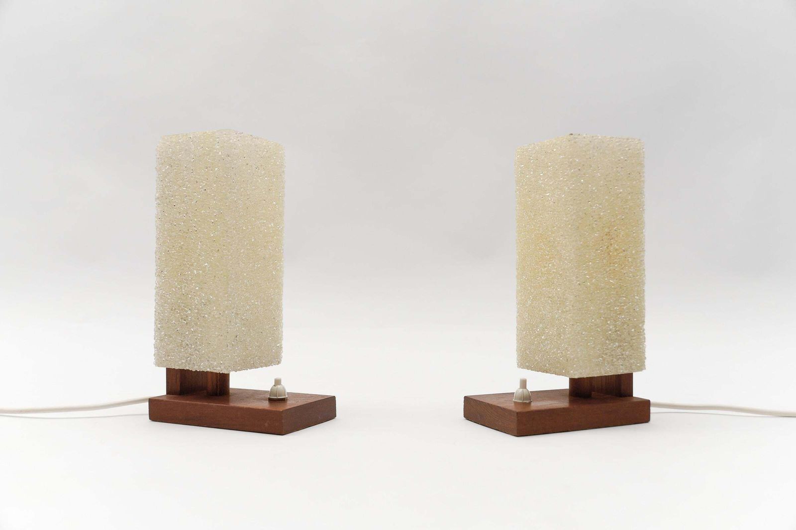 A Pair Of Scandinavian Table Lamps Made In Teak And Acrylic Granulate, 1960s photo furniture
